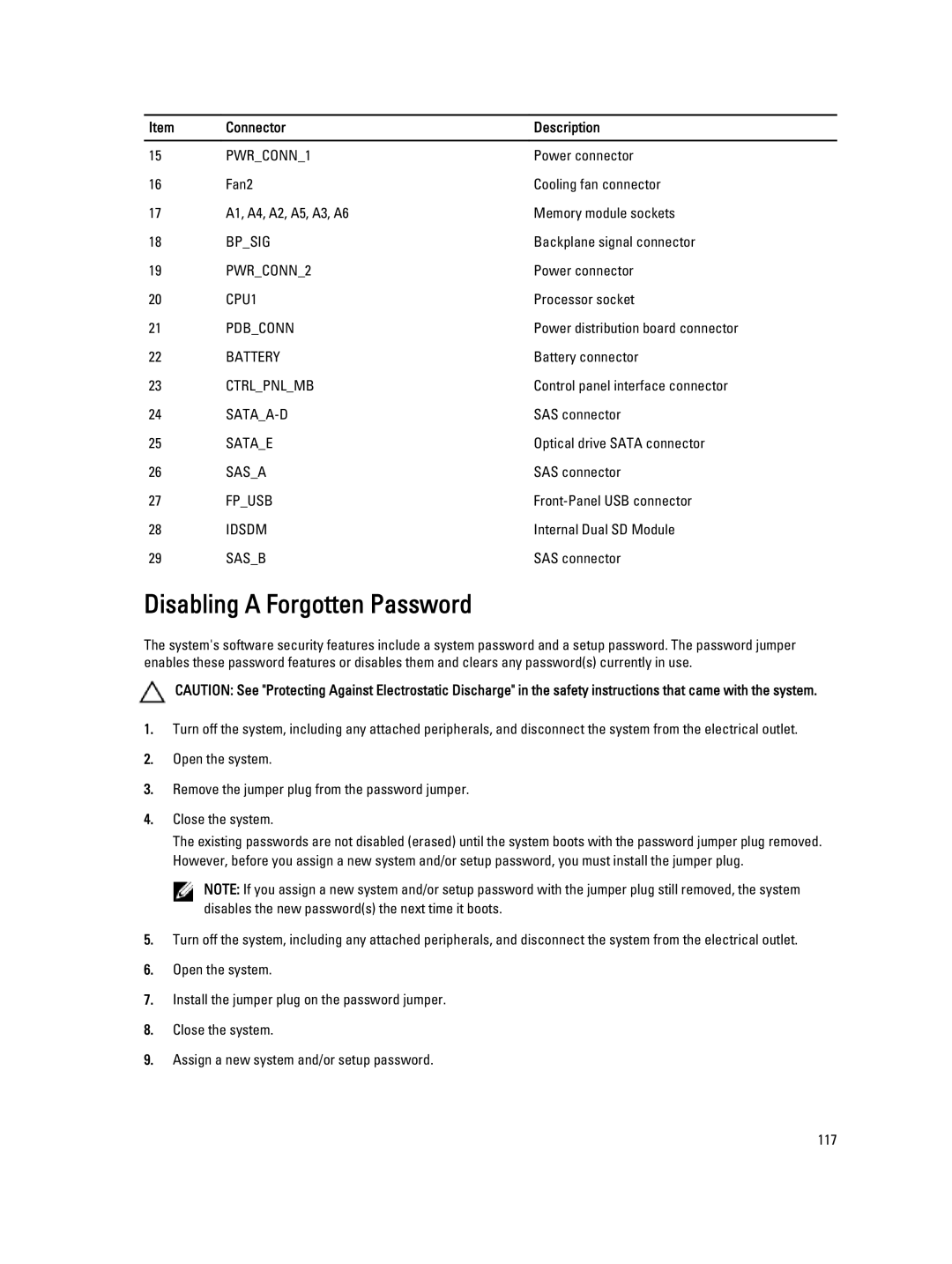 Dell R320 owner manual Disabling a Forgotten Password 