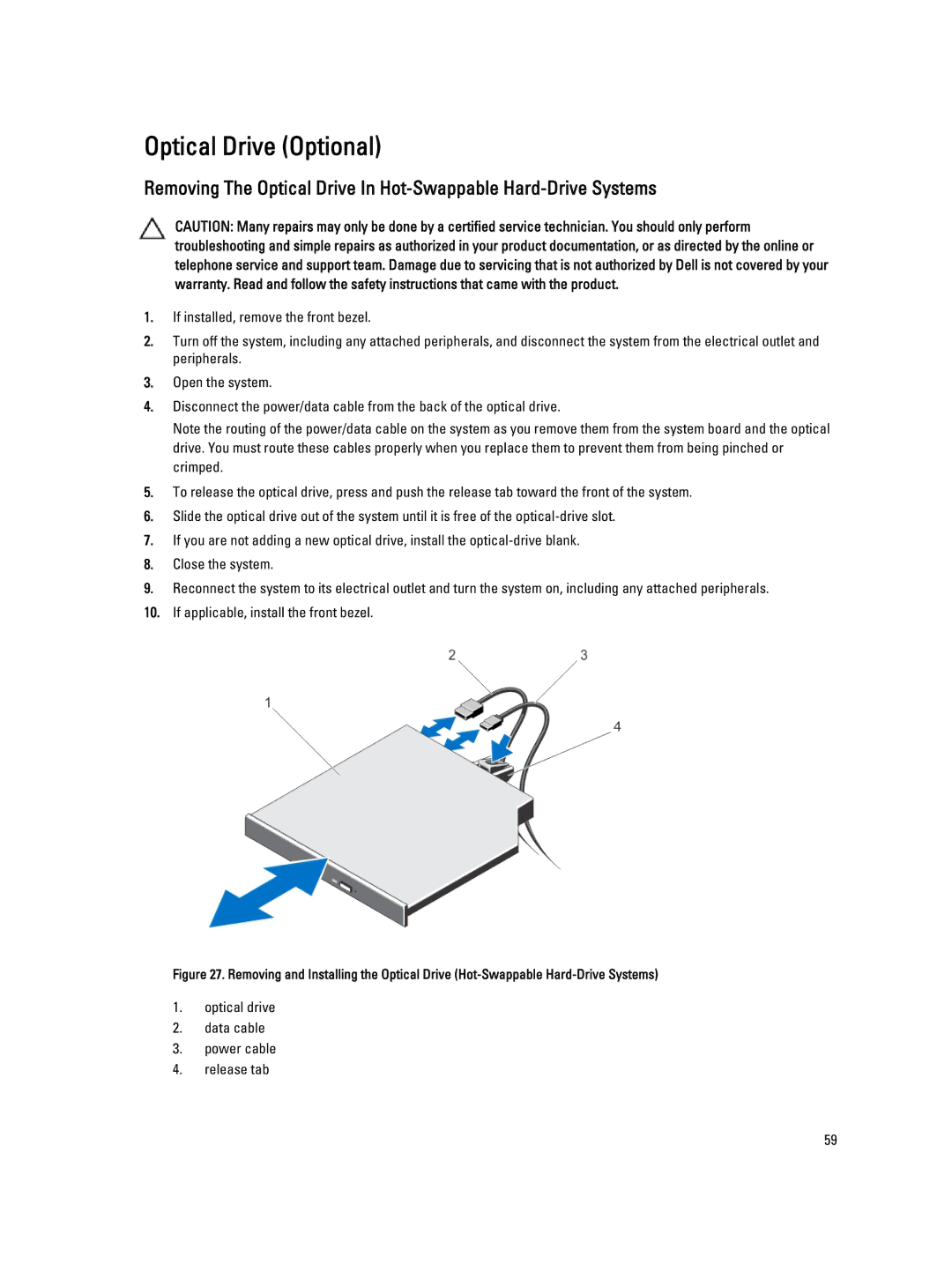 Dell R320 owner manual Optical Drive Optional 