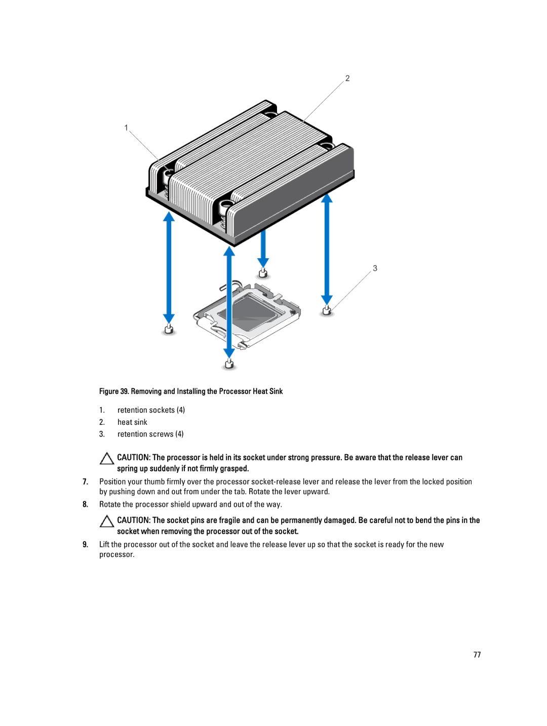 Dell R320 owner manual Removing and Installing the Processor Heat Sink 