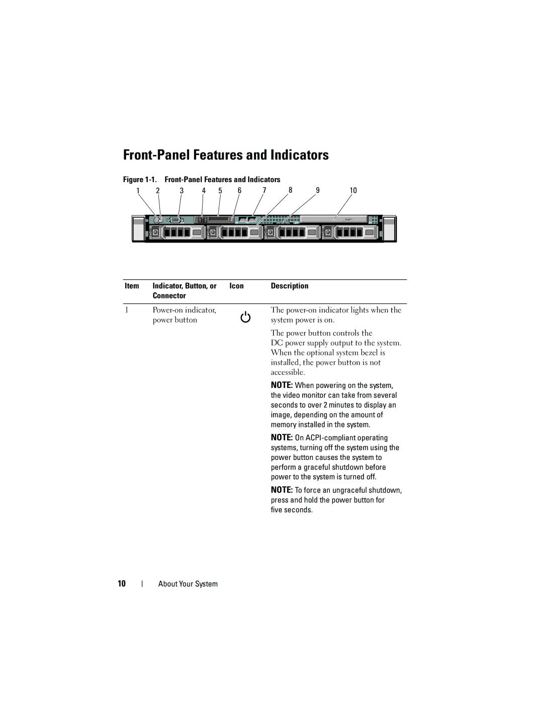 Dell R410 owner manual Front-Panel Features and Indicators 