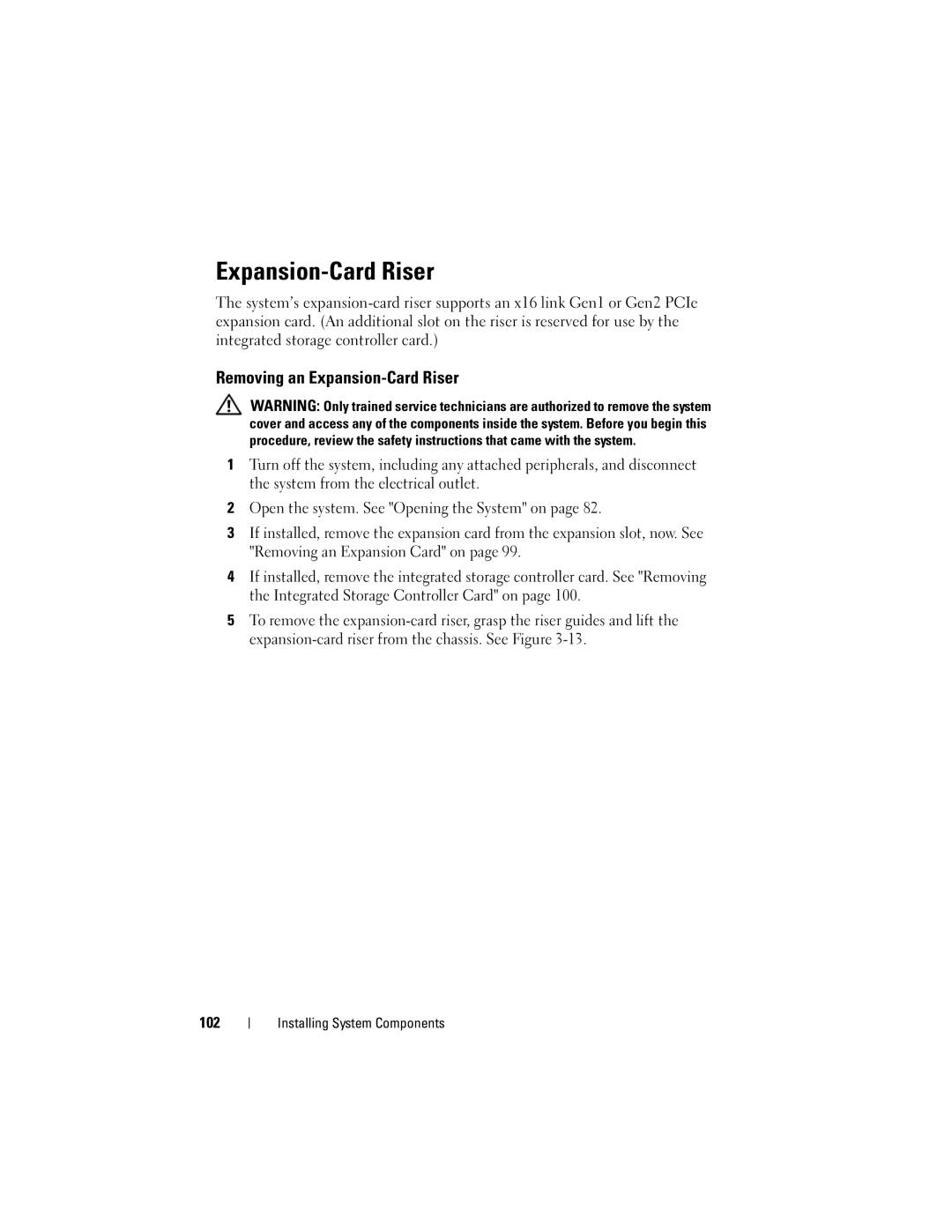 Dell R410 owner manual Removing an Expansion-Card Riser 