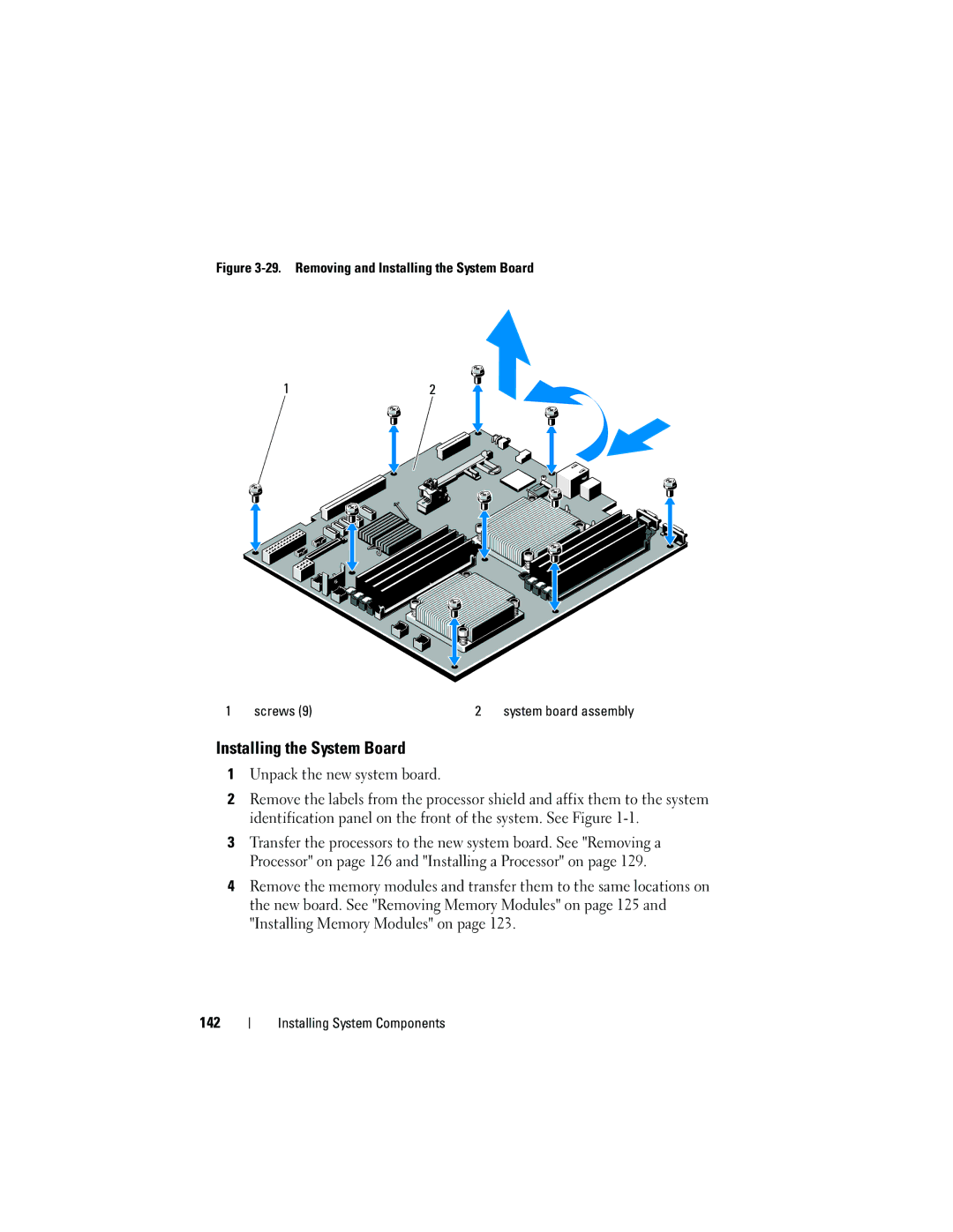 Dell R410 owner manual Installing the System Board, Unpack the new system board 