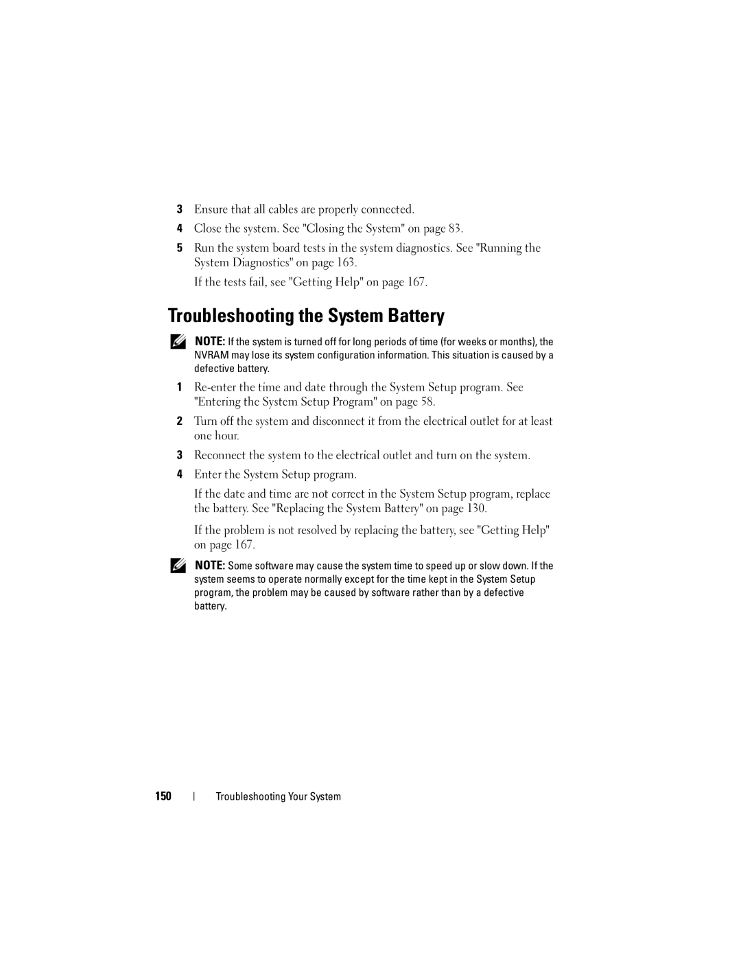 Dell R410 owner manual Troubleshooting the System Battery 