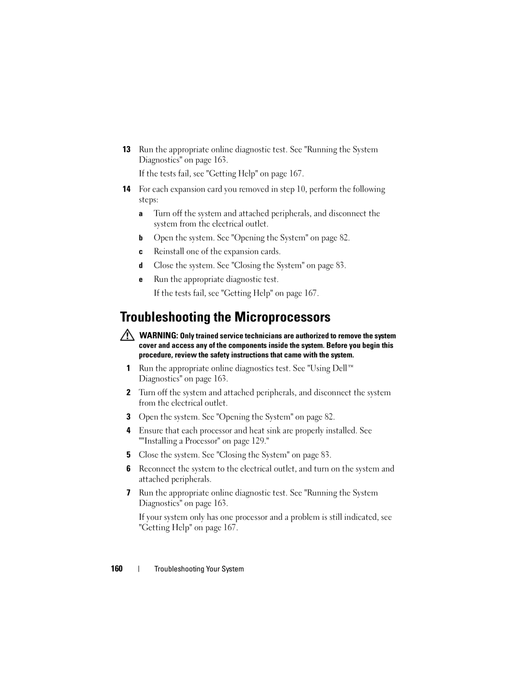 Dell R410 owner manual Troubleshooting the Microprocessors 