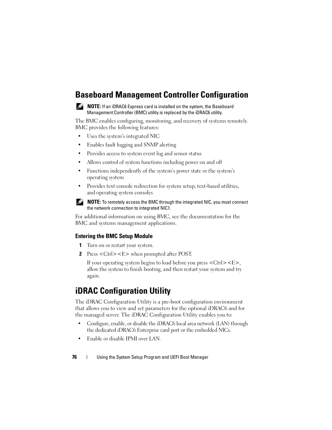 Dell R410 Baseboard Management Controller Configuration, IDRAC Configuration Utility, Entering the BMC Setup Module 