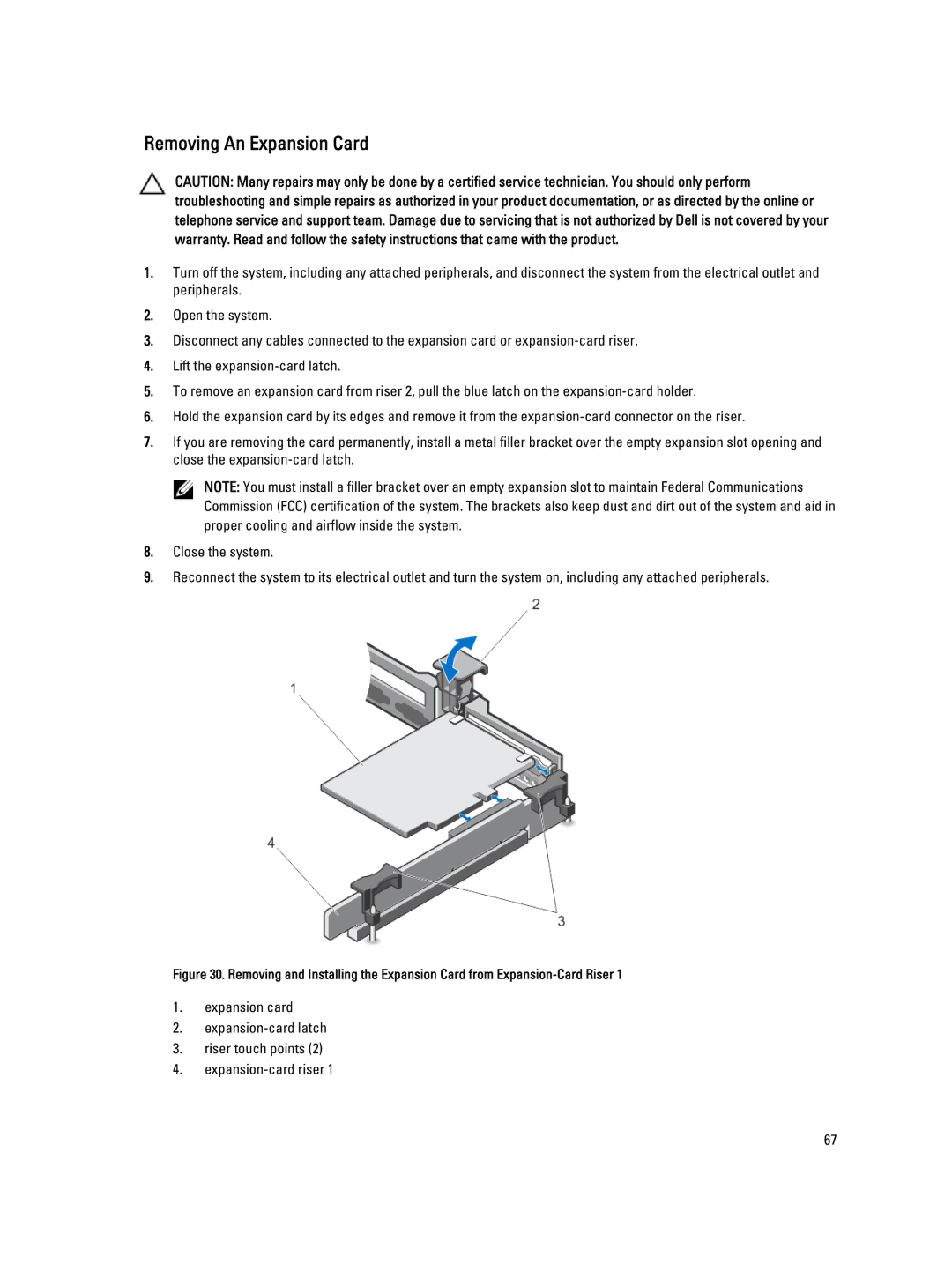 Dell R420, E18S001 owner manual Removing An Expansion Card 