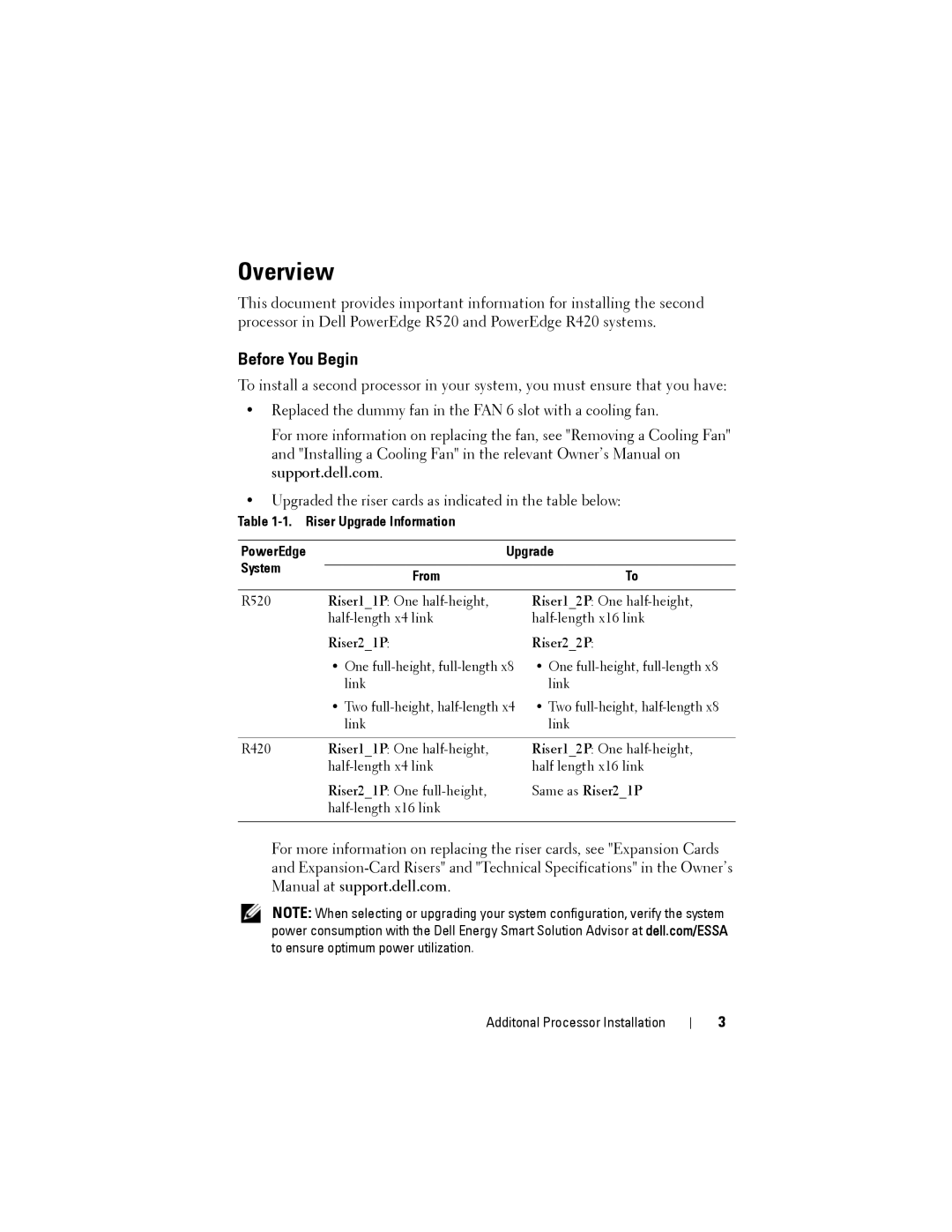 Dell R420 manual Overview, Before You Begin 