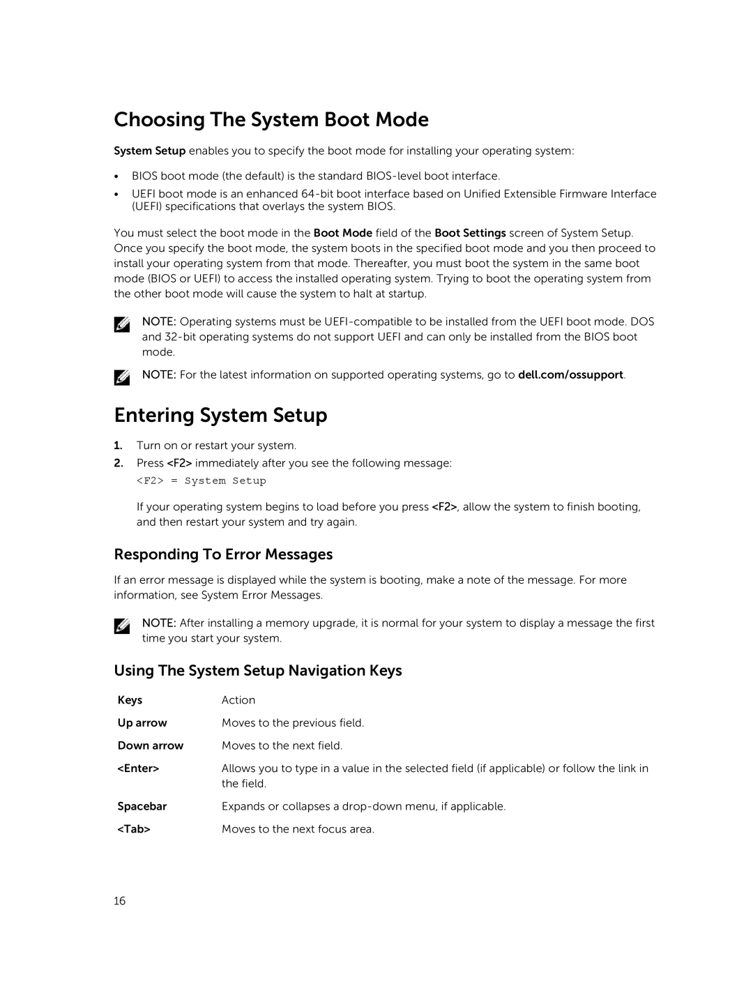 Dell R420xr owner manual Choosing The System Boot Mode, Entering System Setup, Responding To Error Messages 