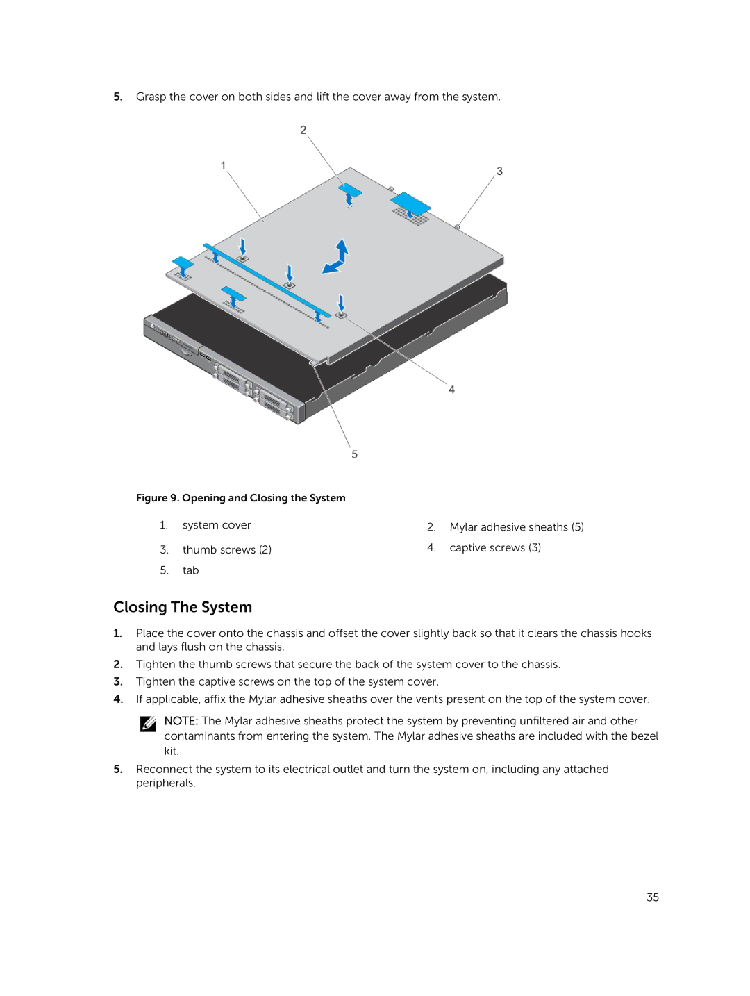 Dell R420xr owner manual Closing The System, Opening and Closing the System 