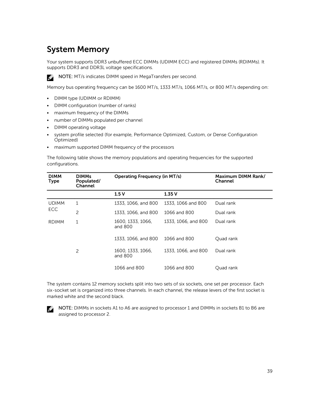 Dell R420xr owner manual System Memory, Rdimm 