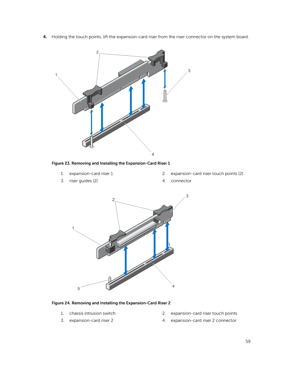 Dell R420xr owner manual Removing and Installing the Expansion-Card Riser 