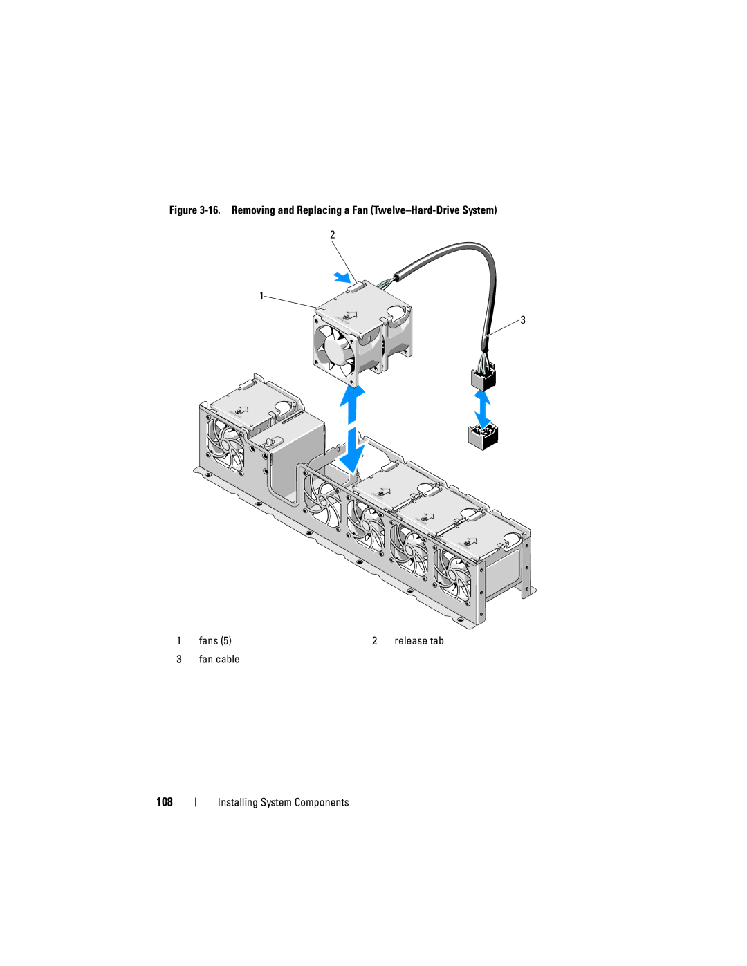 Dell R510 owner manual 108, Fan cable 