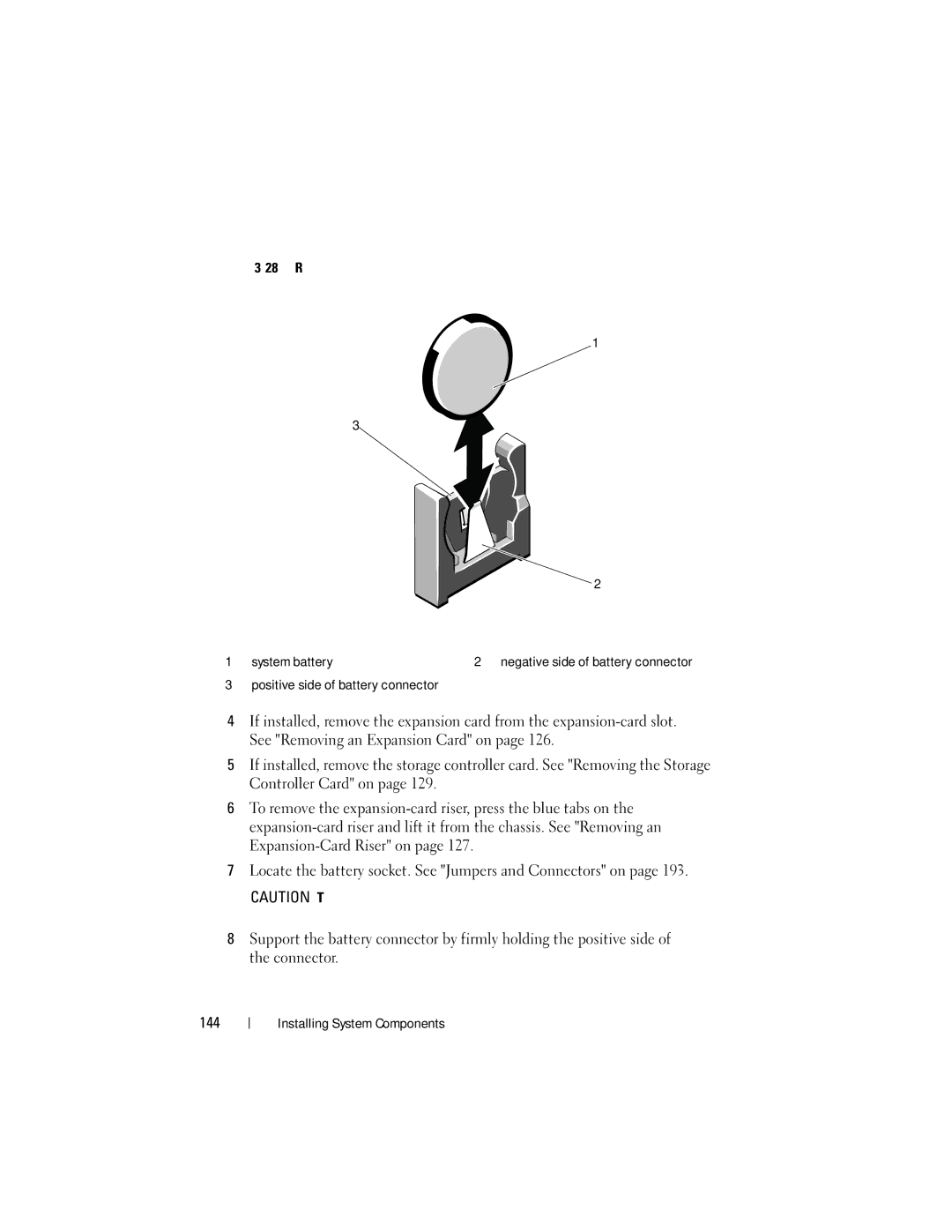 Dell R510 owner manual Replacing the System Battery System battery 