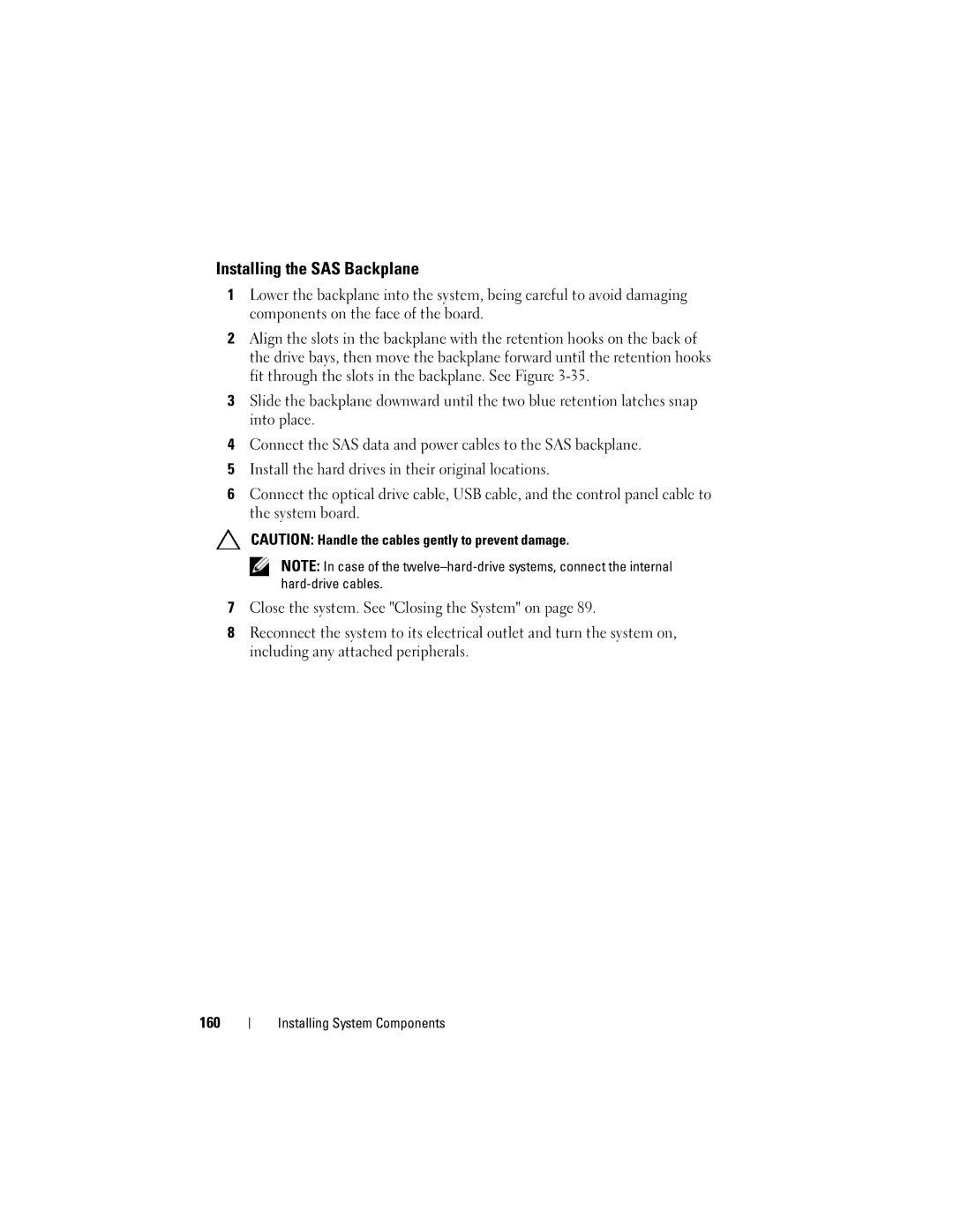 Dell R510 owner manual Installing the SAS Backplane 