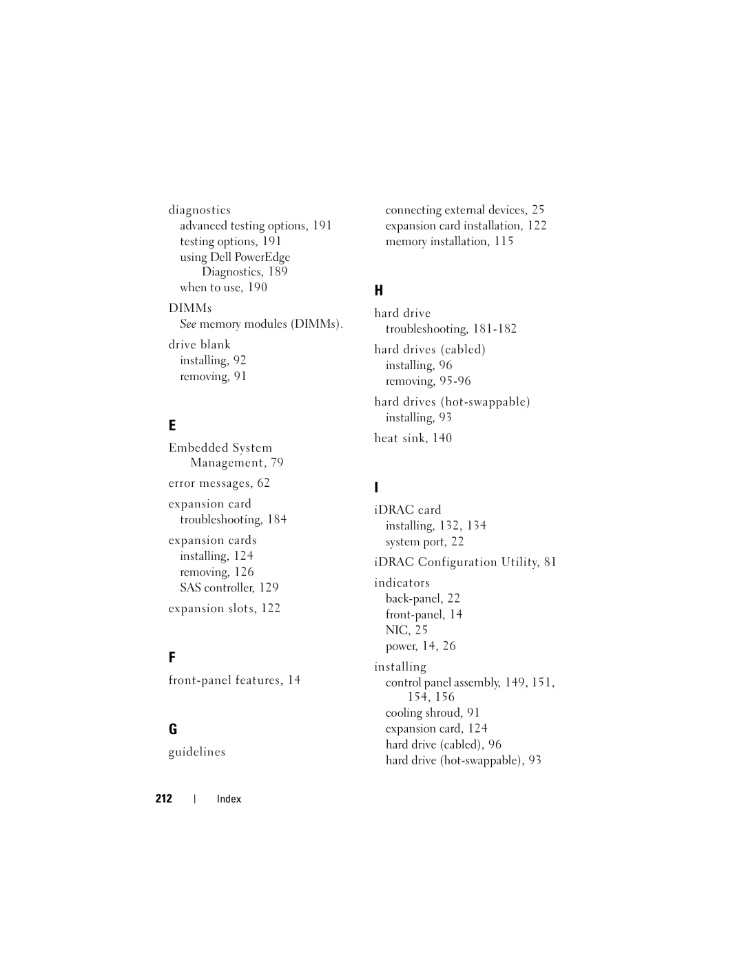 Dell R510 owner manual Diagnostics Advanced testing options, 191 testing options, Using Dell PowerEdge Diagnostics 