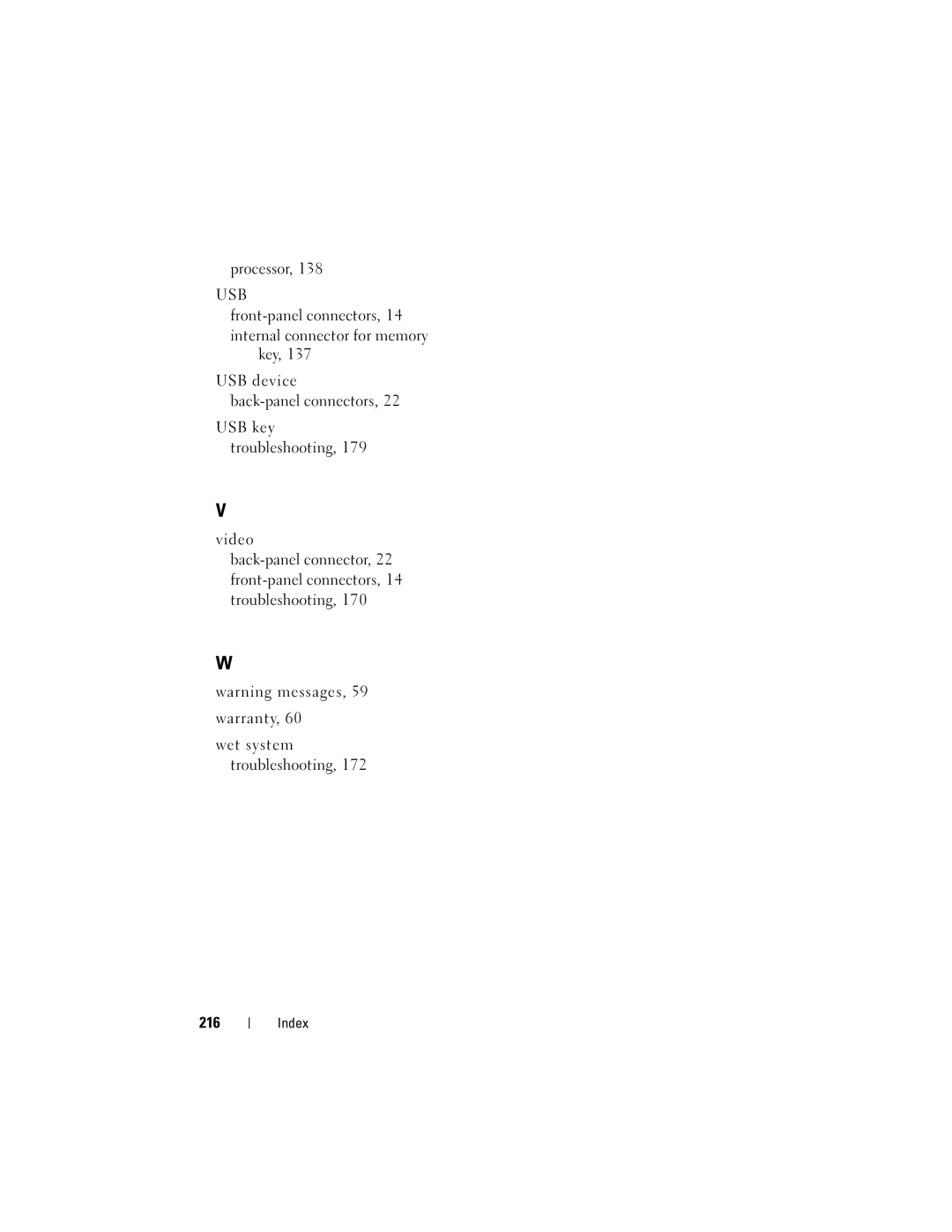 Dell R510 owner manual Processor, Usb 