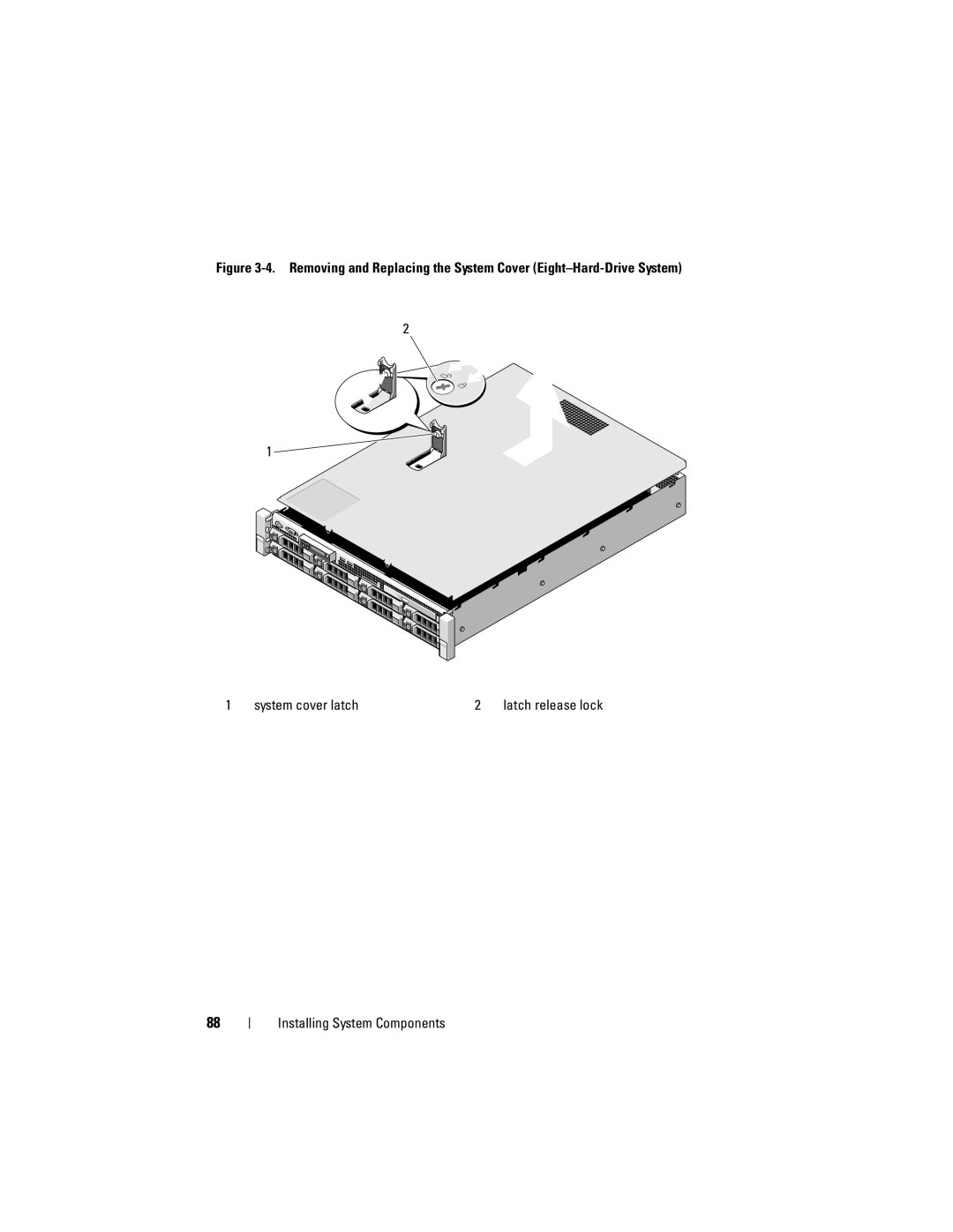 Dell R510 owner manual Latch release lock 