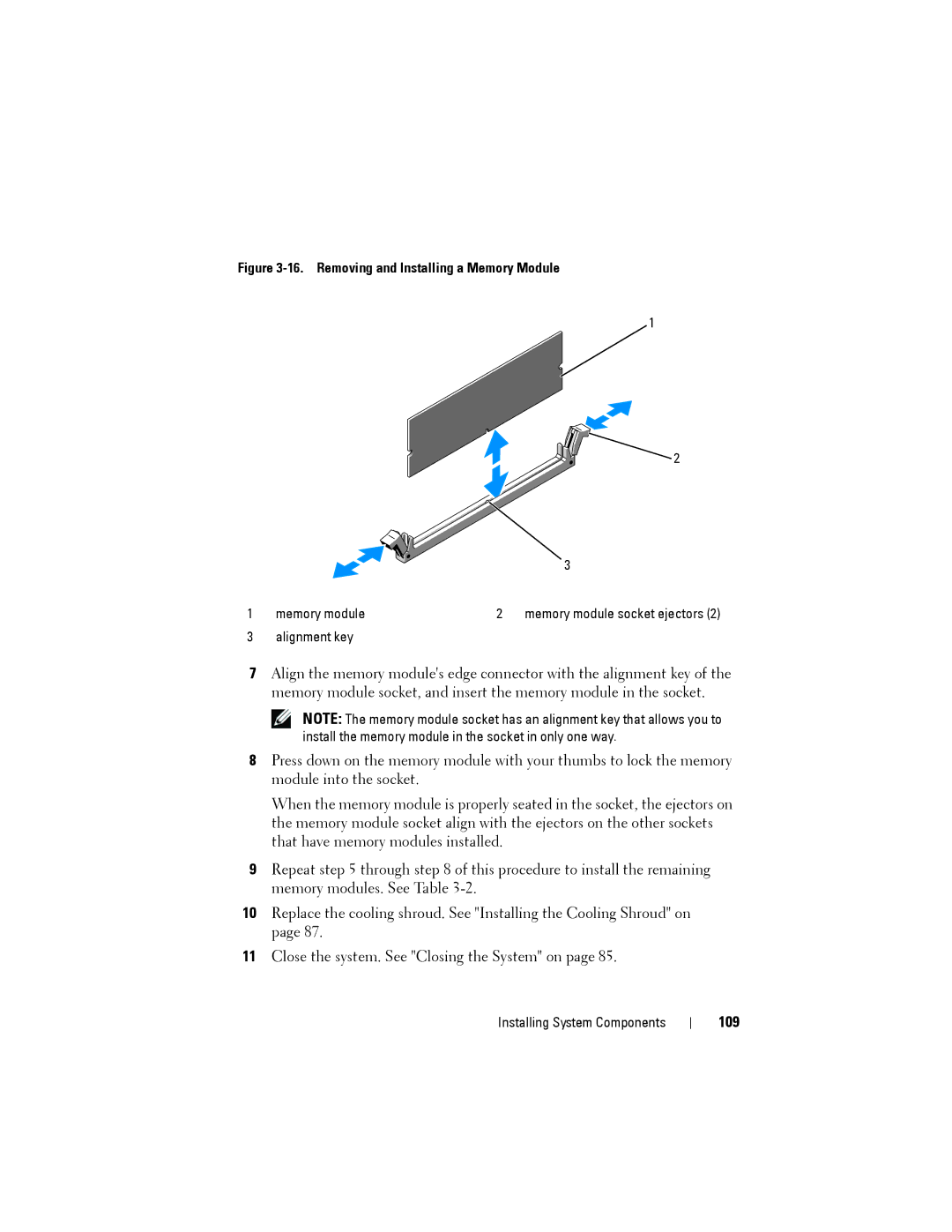 Dell R515 owner manual 109, Removing and Installing a Memory Module 