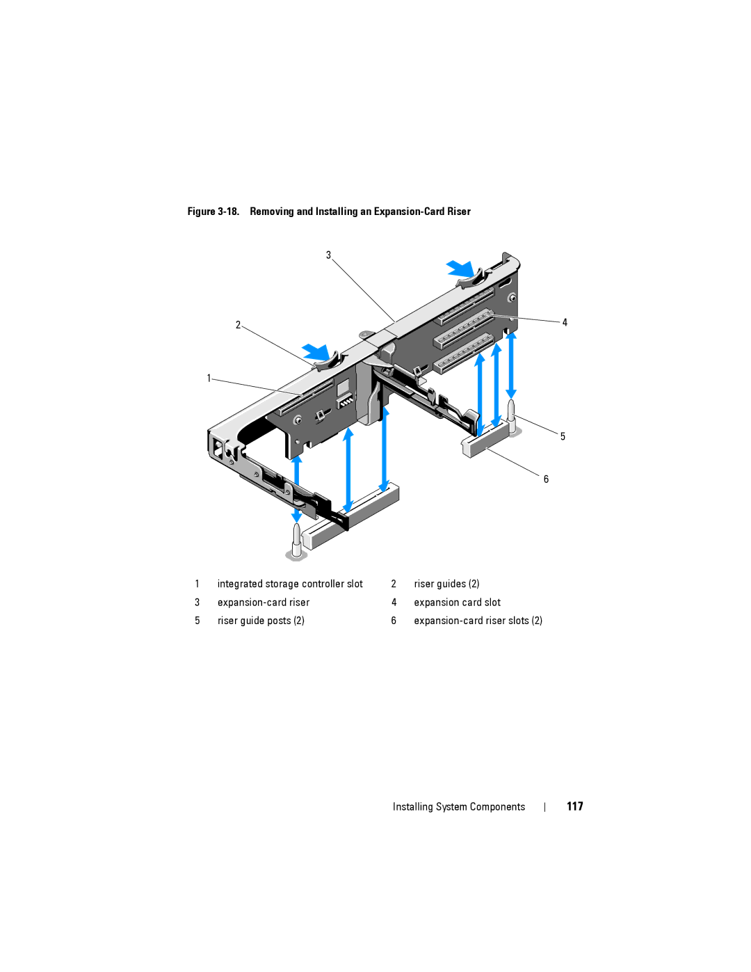 Dell R515 owner manual 117, Removing and Installing an Expansion-Card Riser 