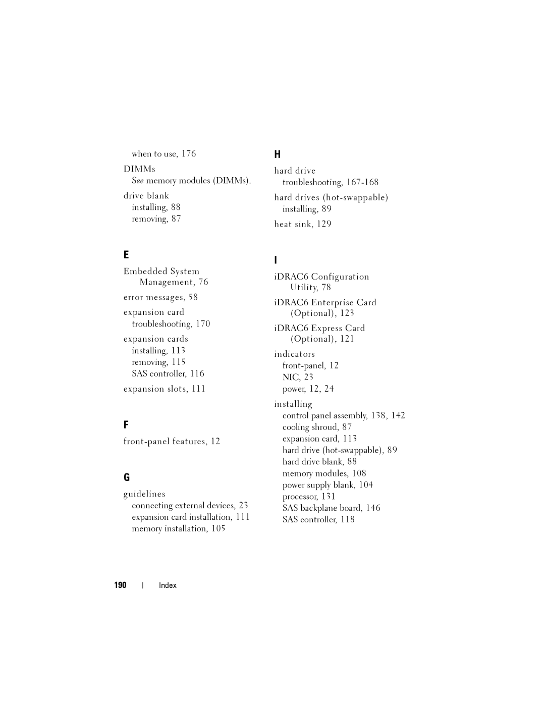 Dell R515 owner manual 190 