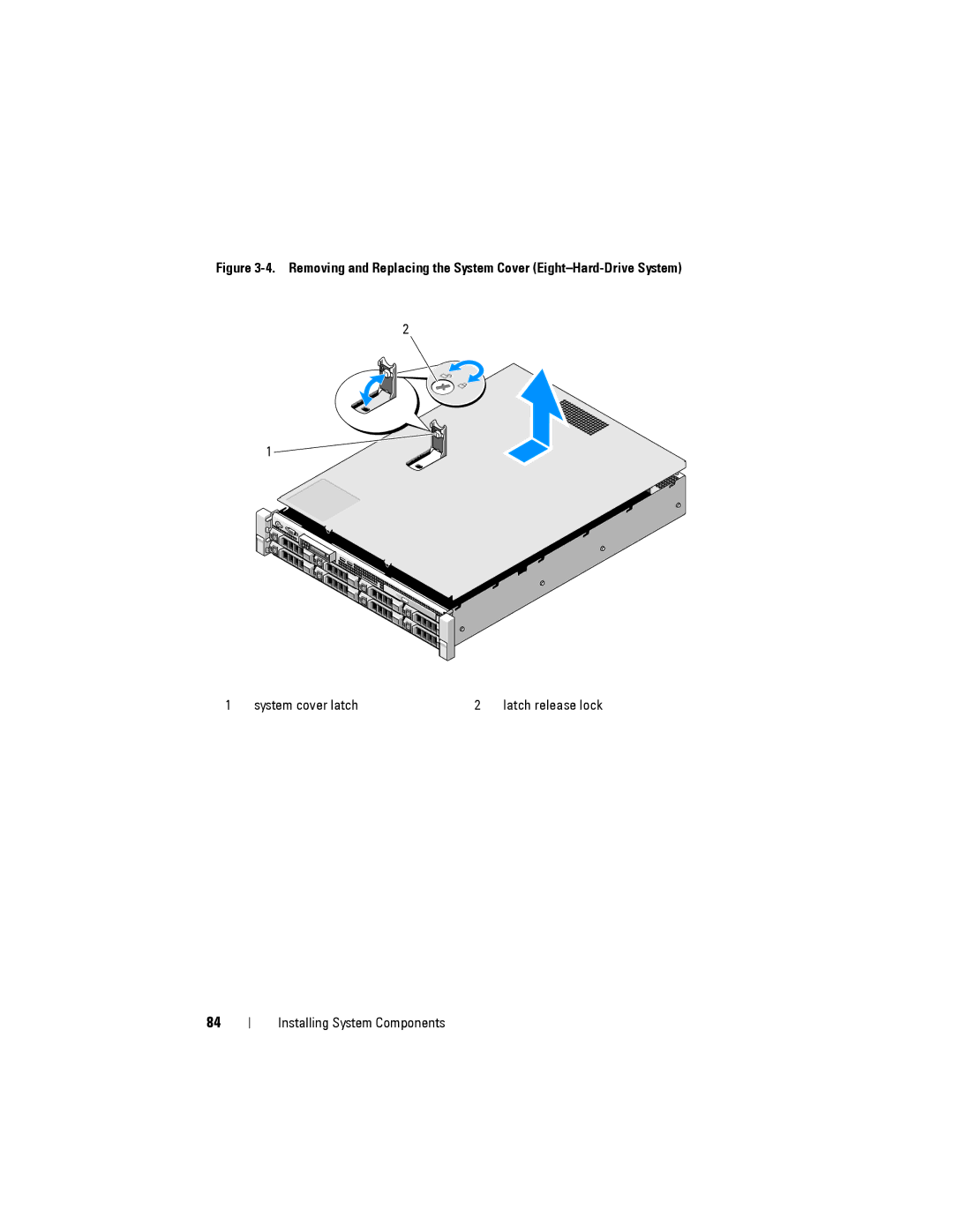 Dell R515 owner manual System cover latch 