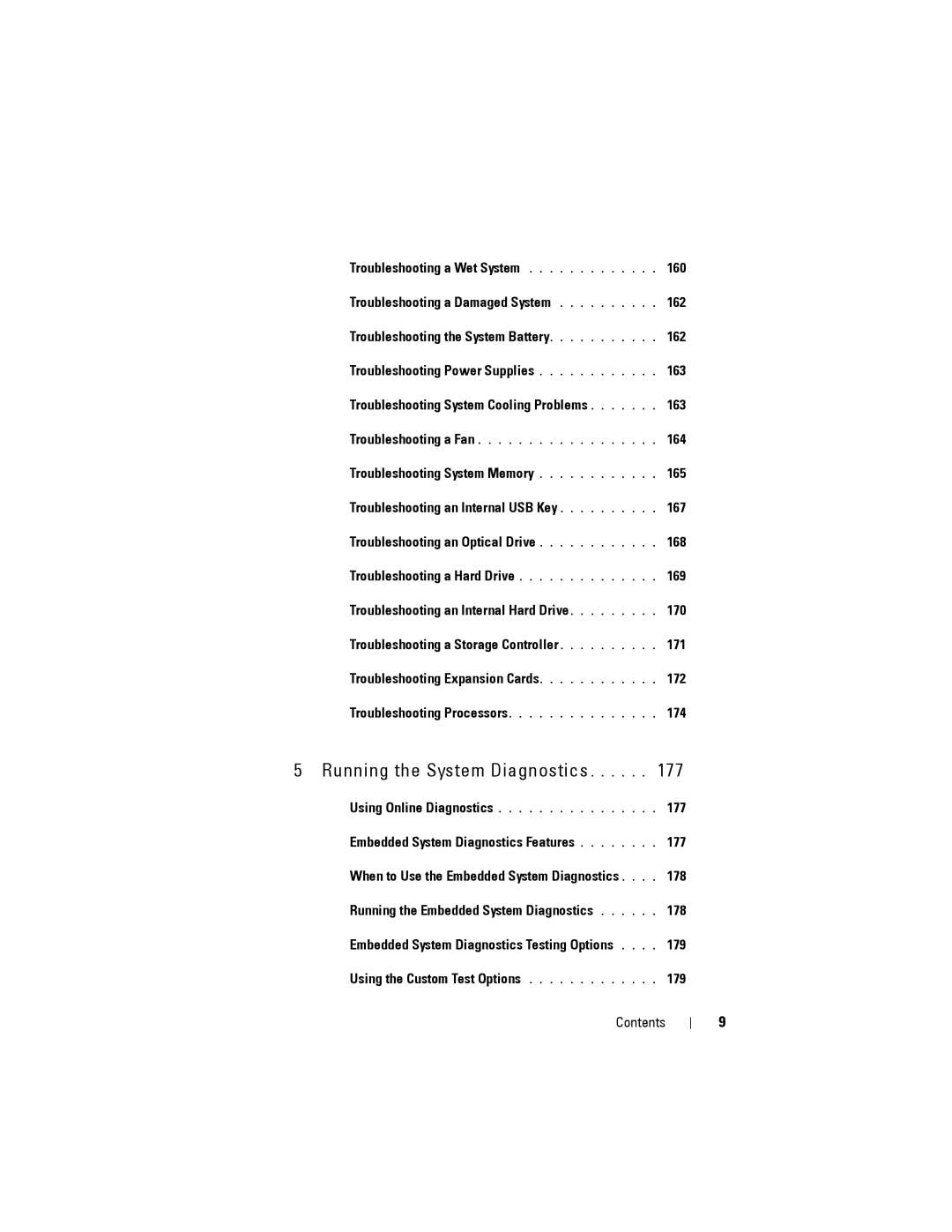 Dell R515 owner manual 164, 170, 171, Troubleshooting Expansion Cards 172, 174, Embedded System Diagnostics Features 