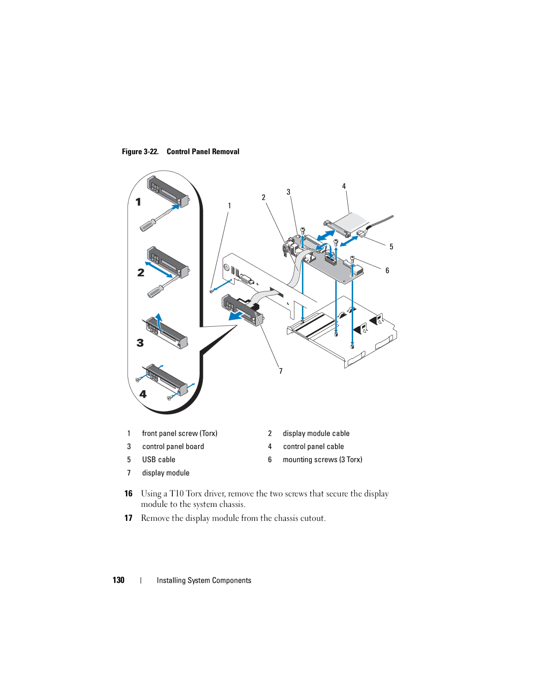 Dell R610, A03 owner manual Mounting screws 3 Torx 