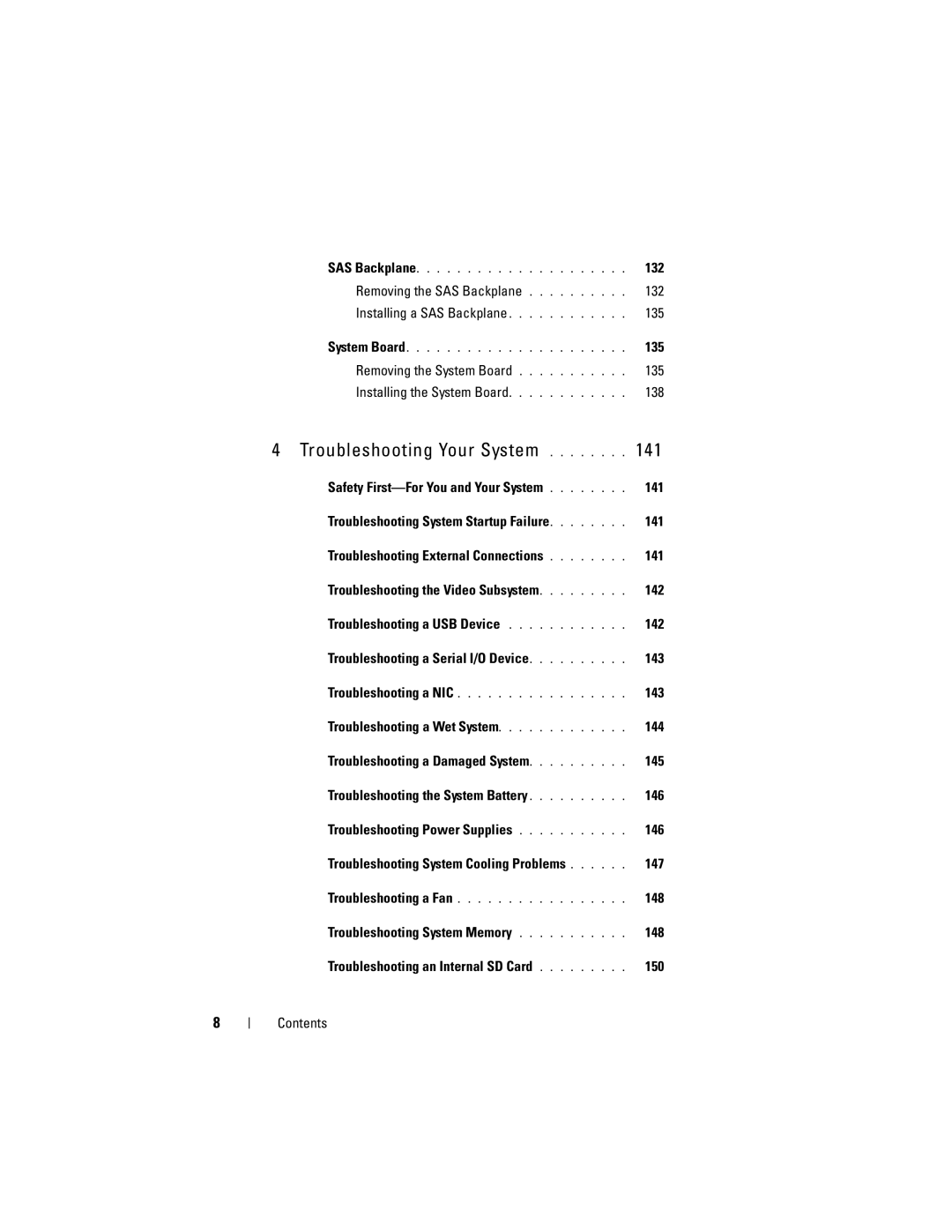 Dell R610, A03 owner manual Troubleshooting Your System 141, 148 