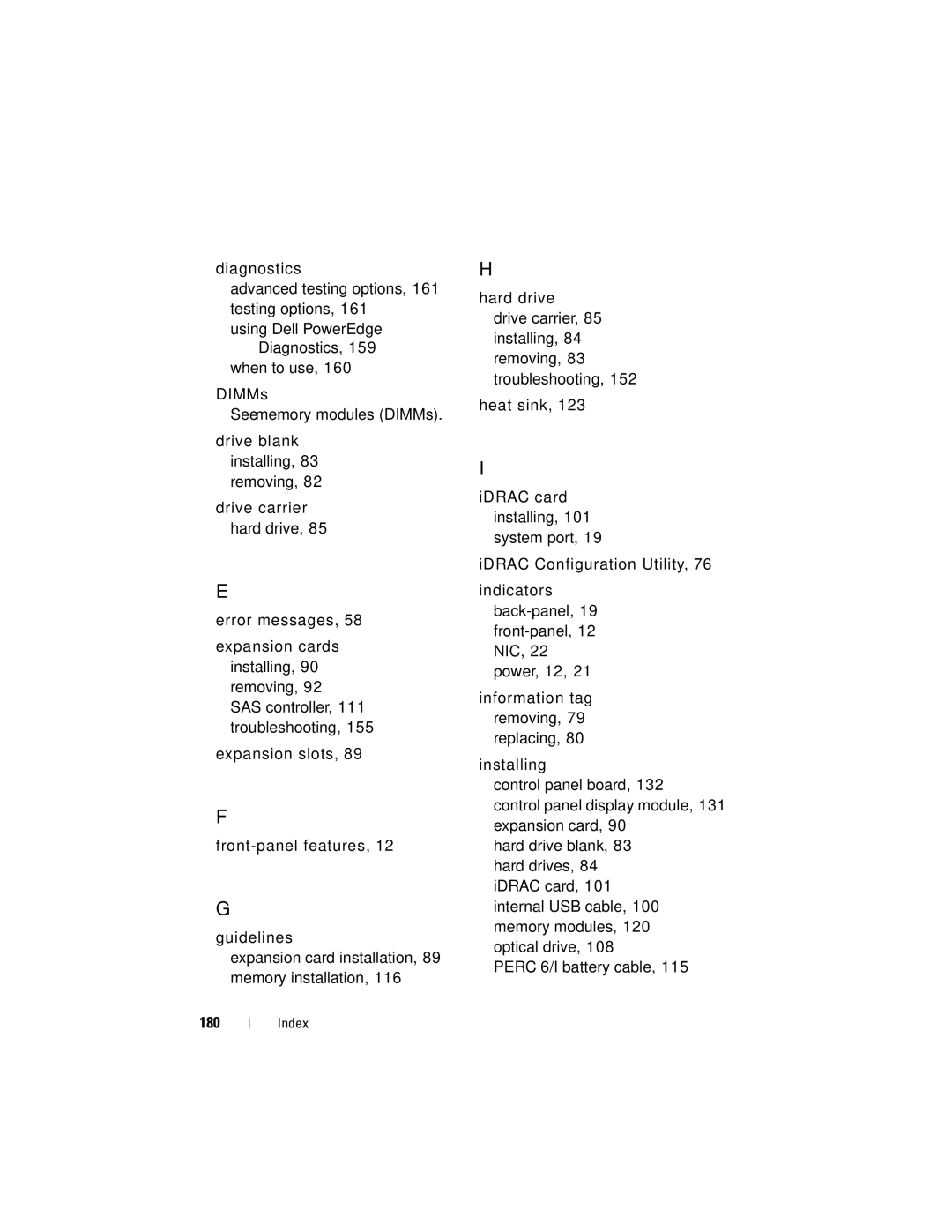 Dell R610 owner manual Diagnostics Advanced testing options, 161 testing options, Using Dell PowerEdge Diagnostics 