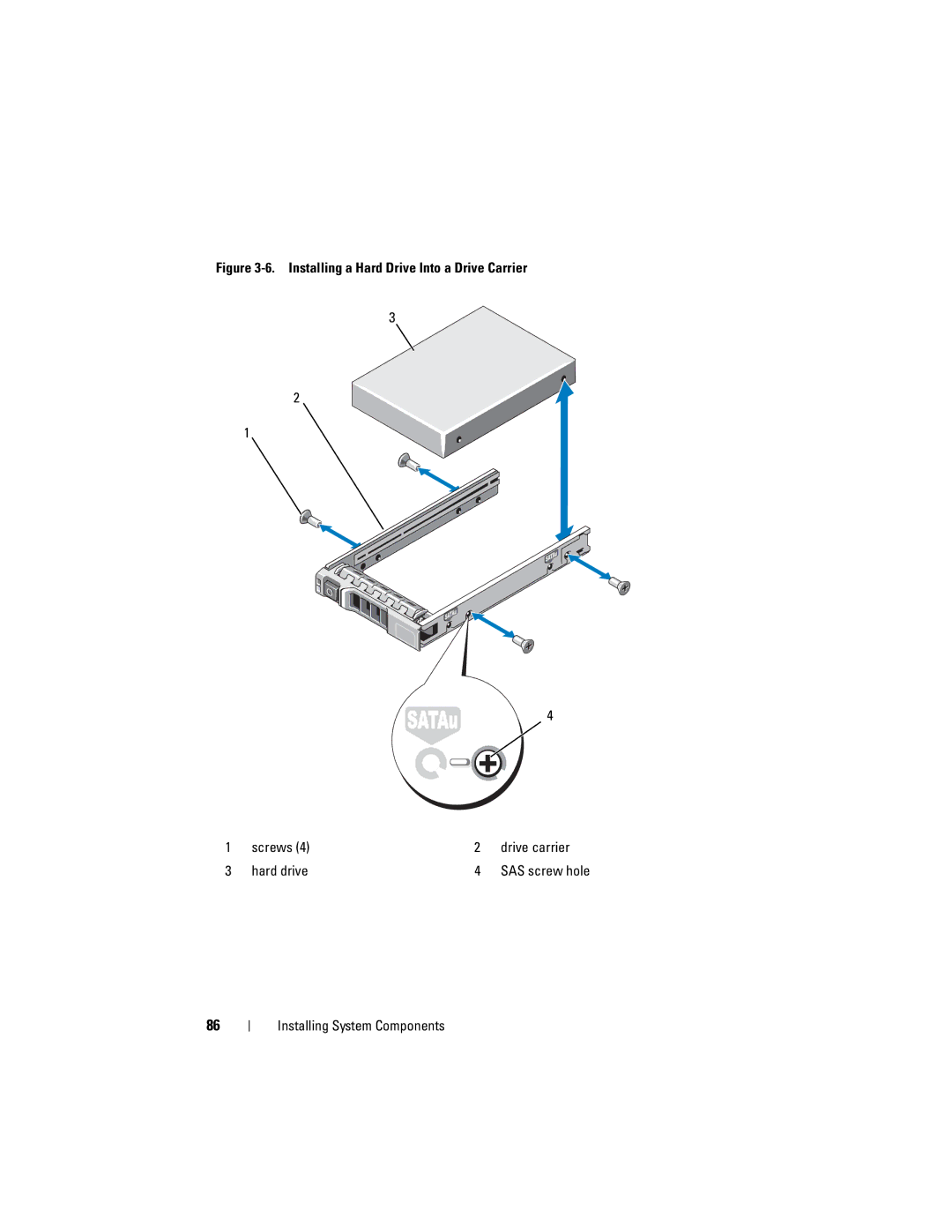 Dell R610 owner manual SAS screw hole 