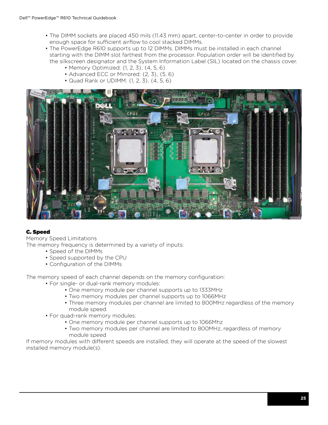 Dell R610 manual Speed 