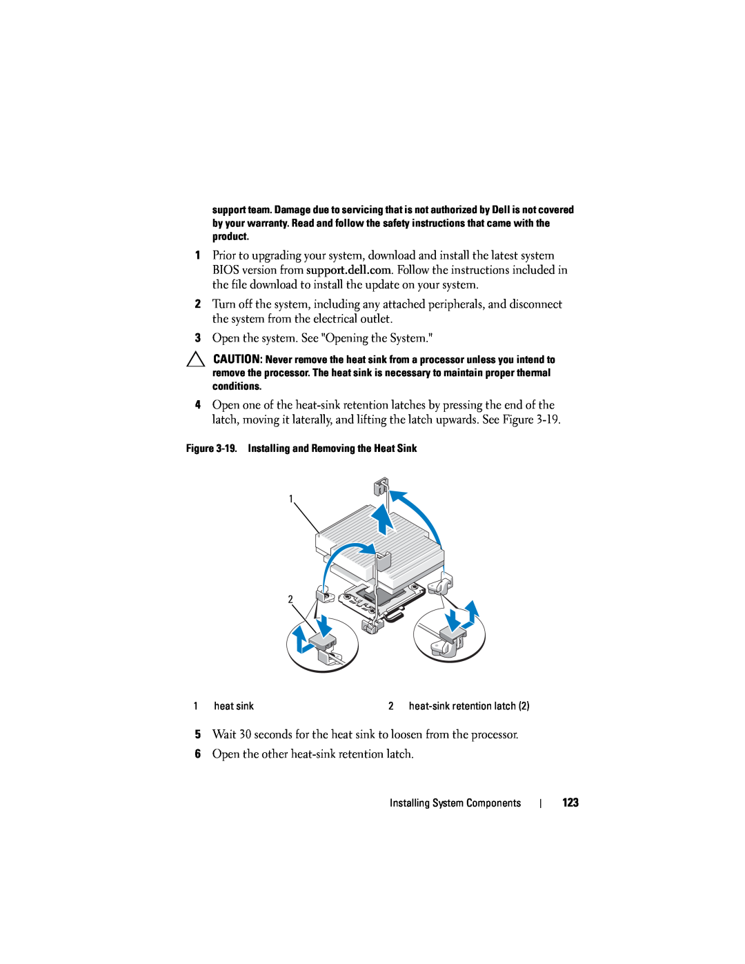 Dell R610 owner manual heat-sink retention latch 