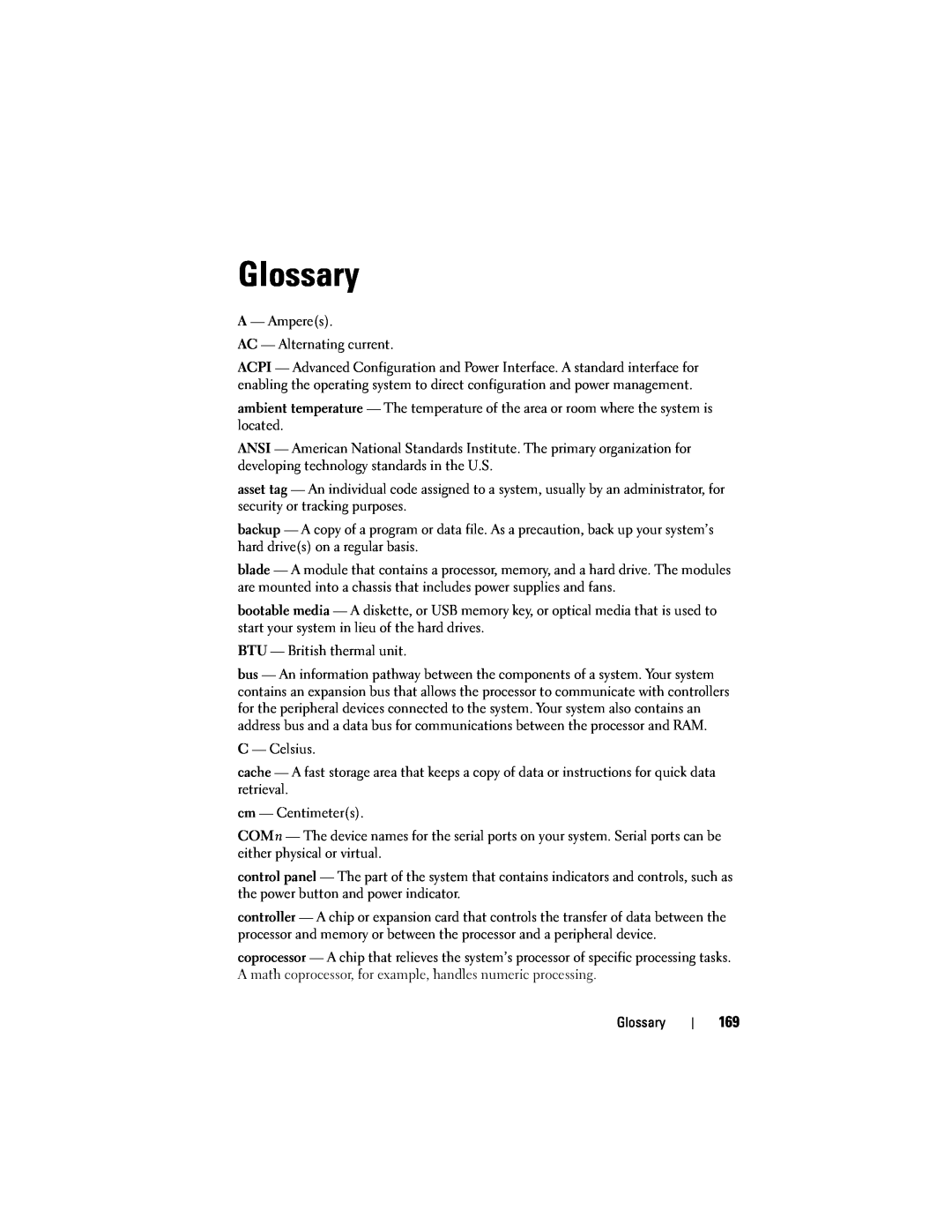 Dell R610 owner manual Glossary 