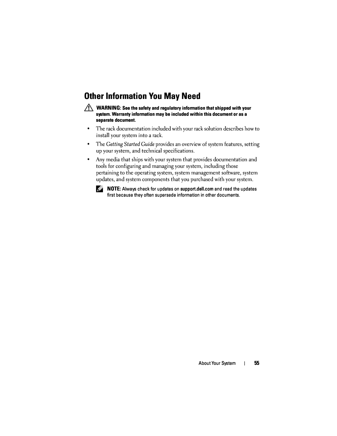 Dell R610 owner manual Other Information You May Need 