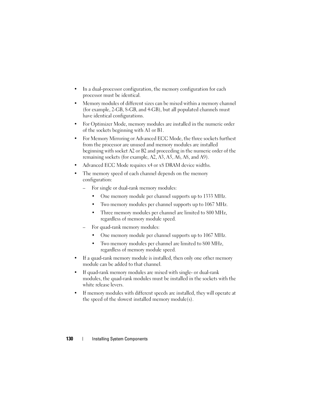 Dell R710 owner manual Installing System Components 