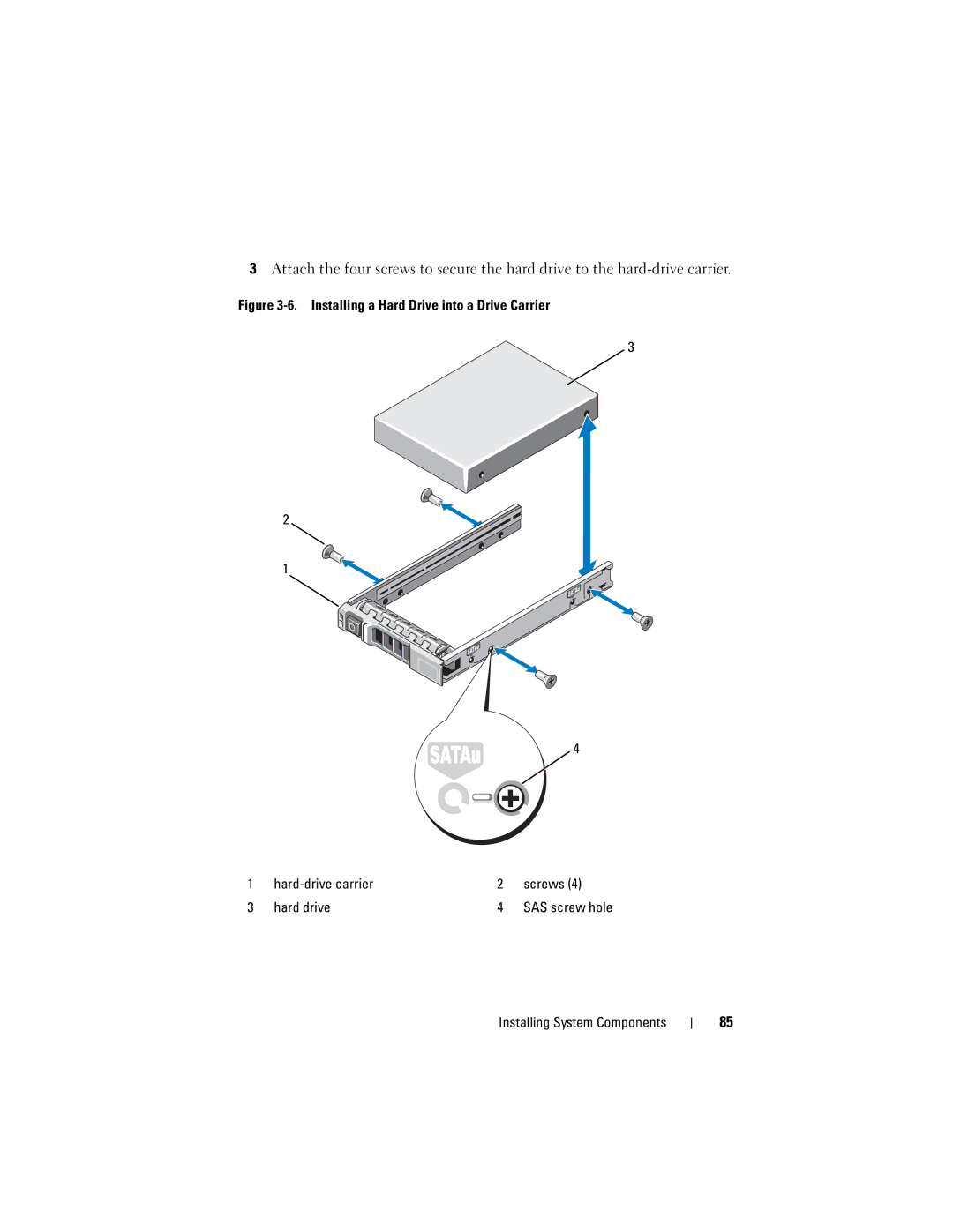 Dell R710 owner manual SAS screw hole 