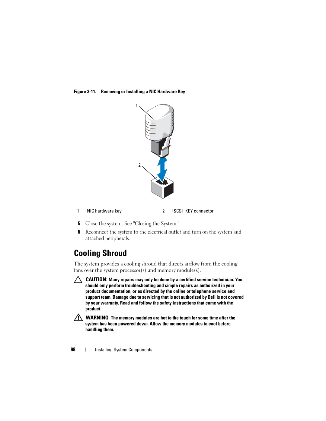 Dell R710 owner manual Cooling Shroud 