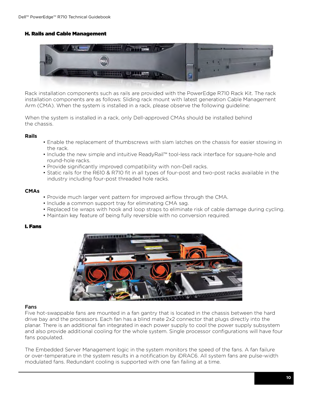 Dell R710 manual Rails and Cable Management, CMAs 