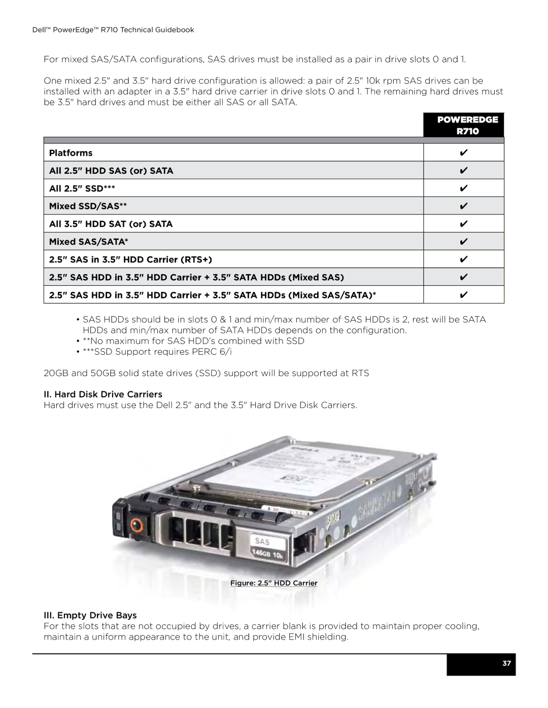 Dell manual PowerEdge R710, HDD Carrier 