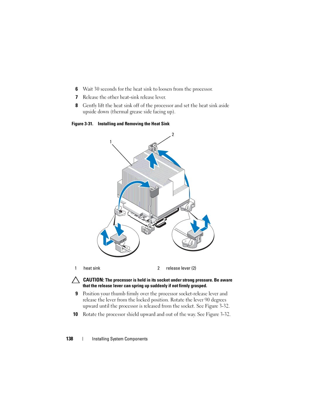 Dell R710 owner manual Installing and Removing the Heat Sink Heat sink 