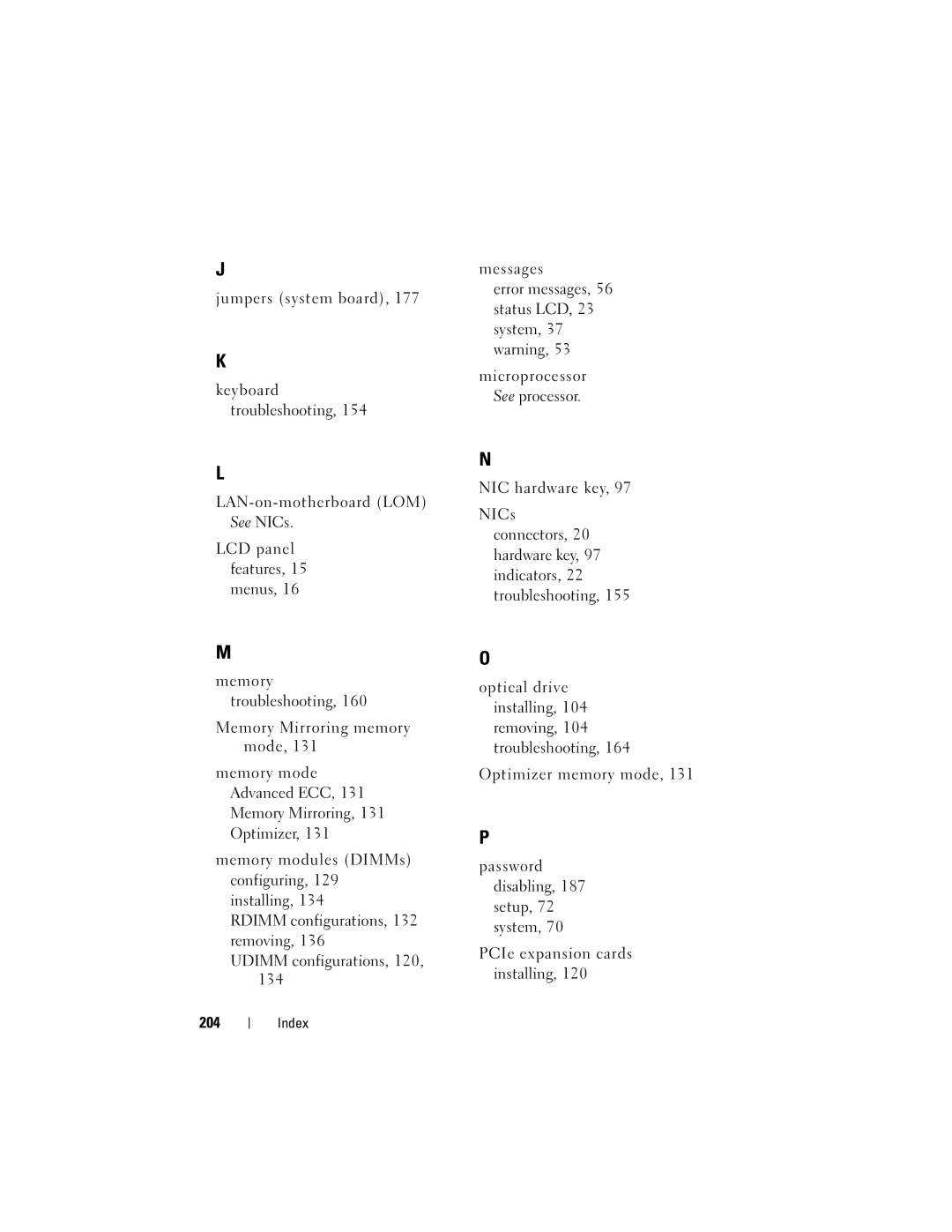 Dell R710 owner manual Microprocessor See processor 