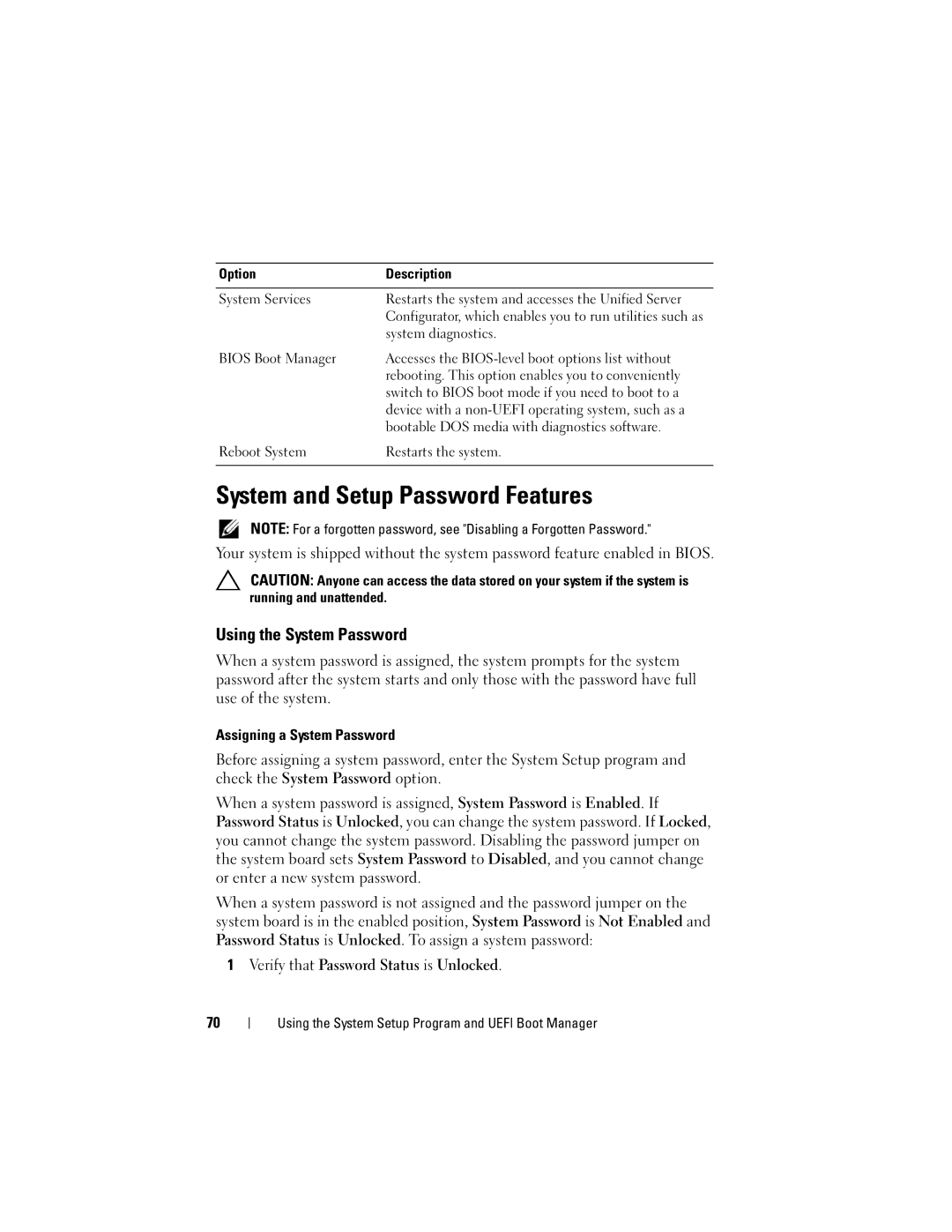 Dell R710 owner manual System and Setup Password Features, Using the System Password 