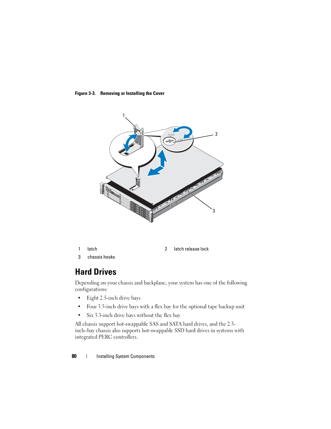 Dell R710 owner manual Hard Drives, Chassis hooks 