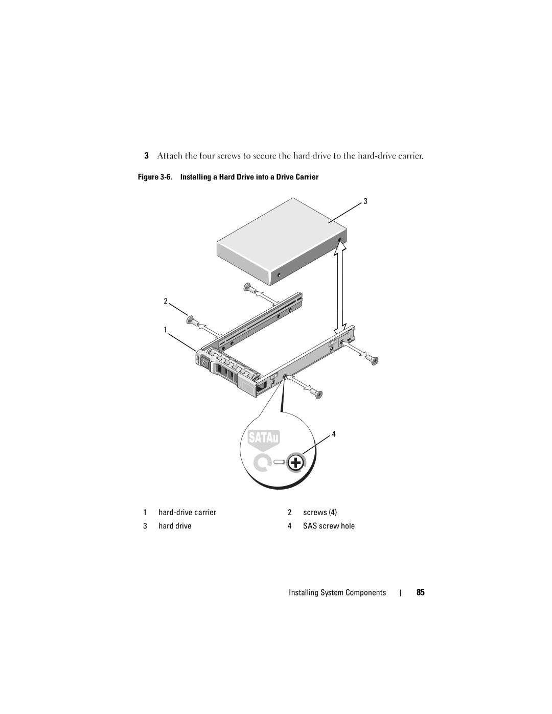 Dell R710 owner manual SAS screw hole 