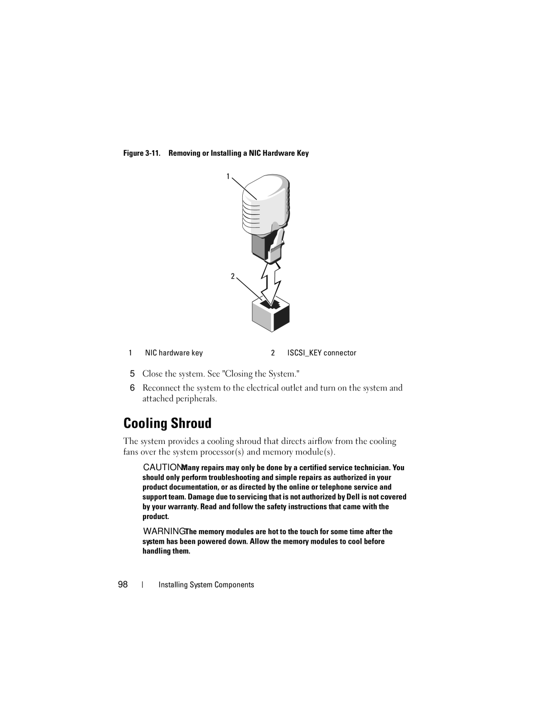 Dell R710 owner manual Cooling Shroud 