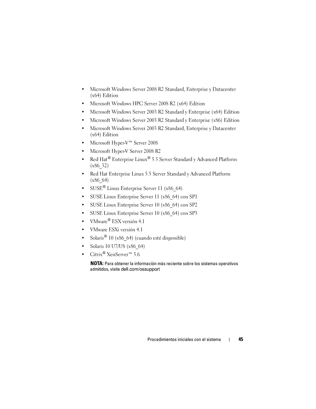 Dell R715 manual Procedimientos iniciales con el sistema 