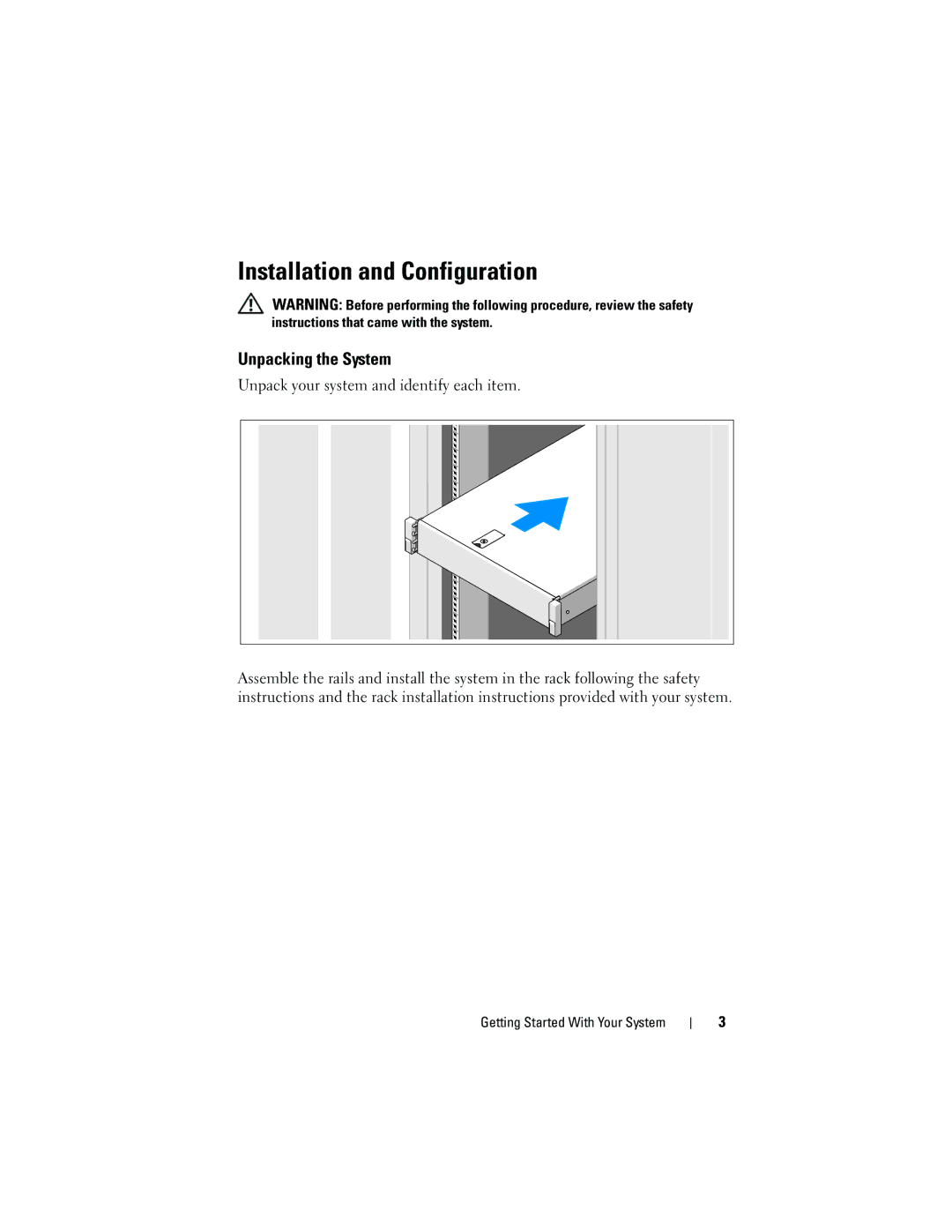 Dell R715 manual Installation and Configuration, Unpacking the System, Unpack your system and identify each item 