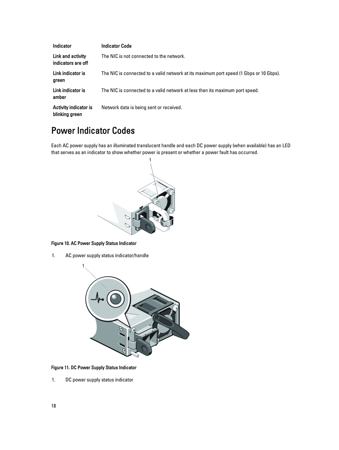 Dell R720XD owner manual Power Indicator Codes 