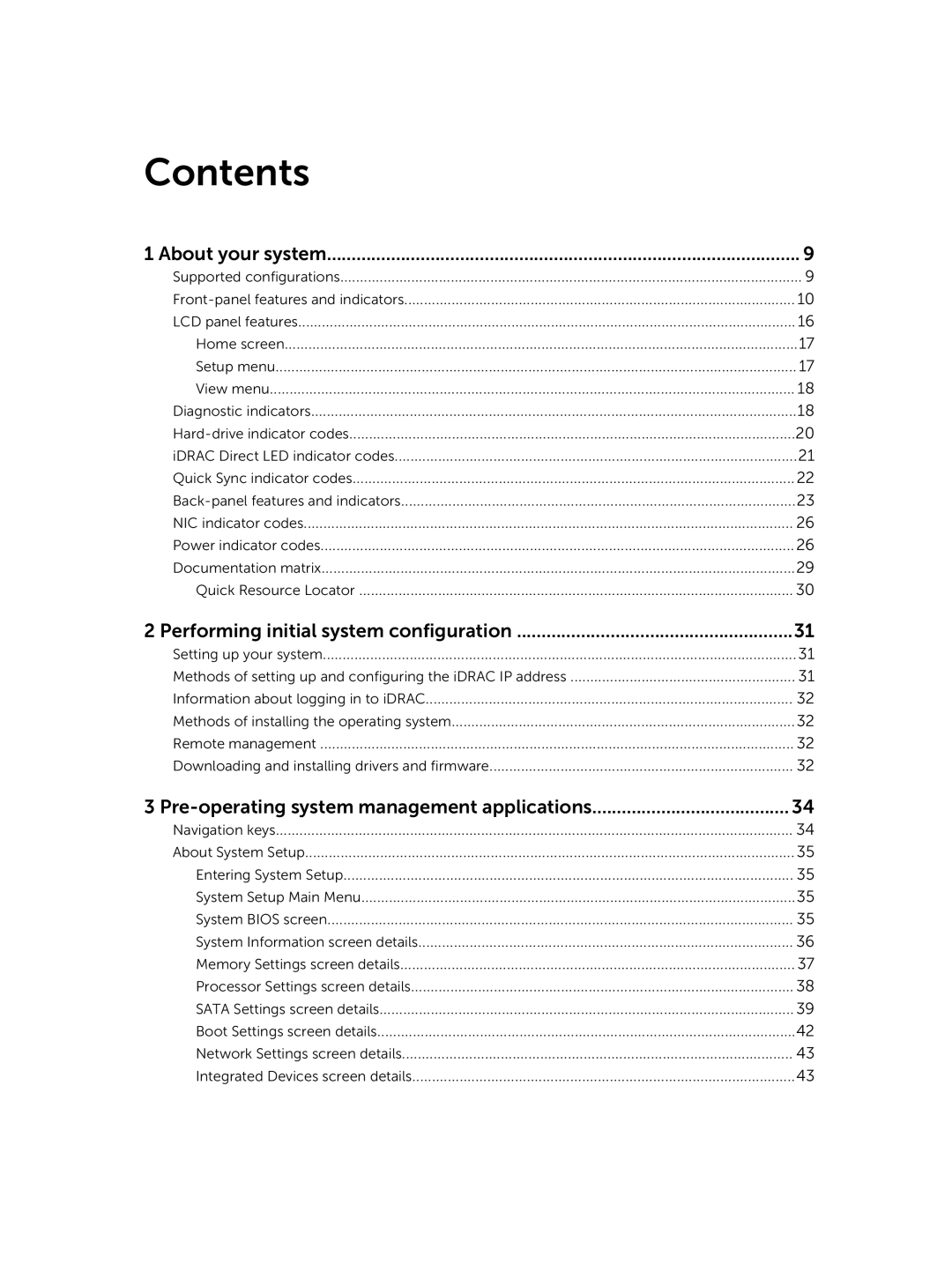 Dell R730xd owner manual Contents 