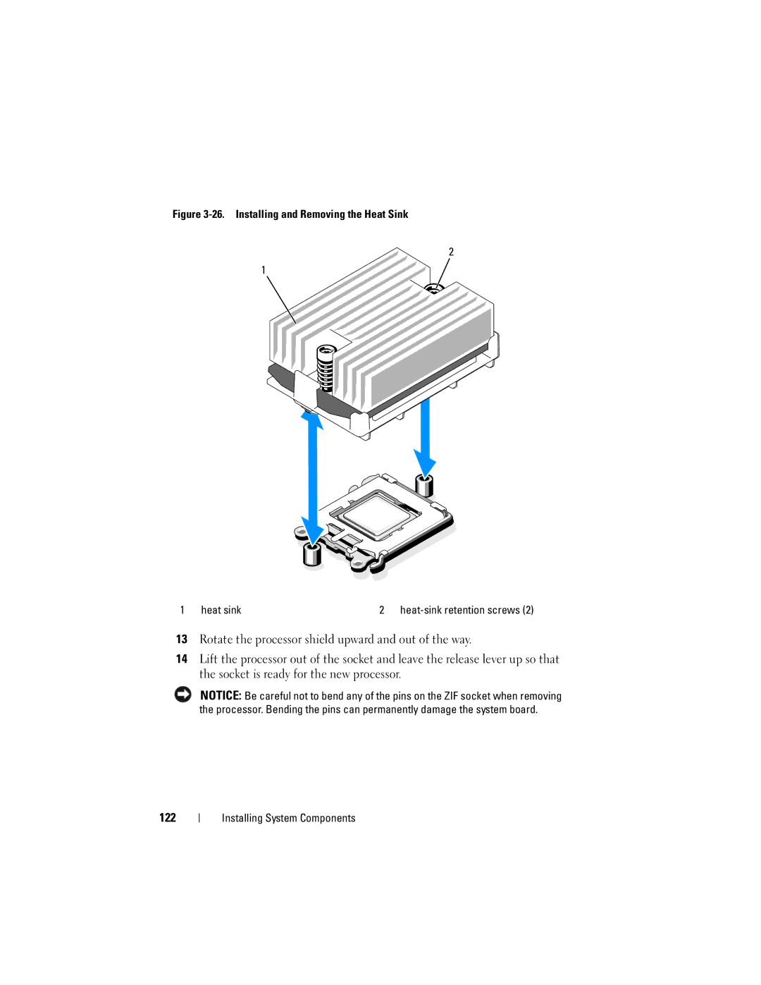 Dell R805 owner manual Installing and Removing the Heat Sink Heat sink 